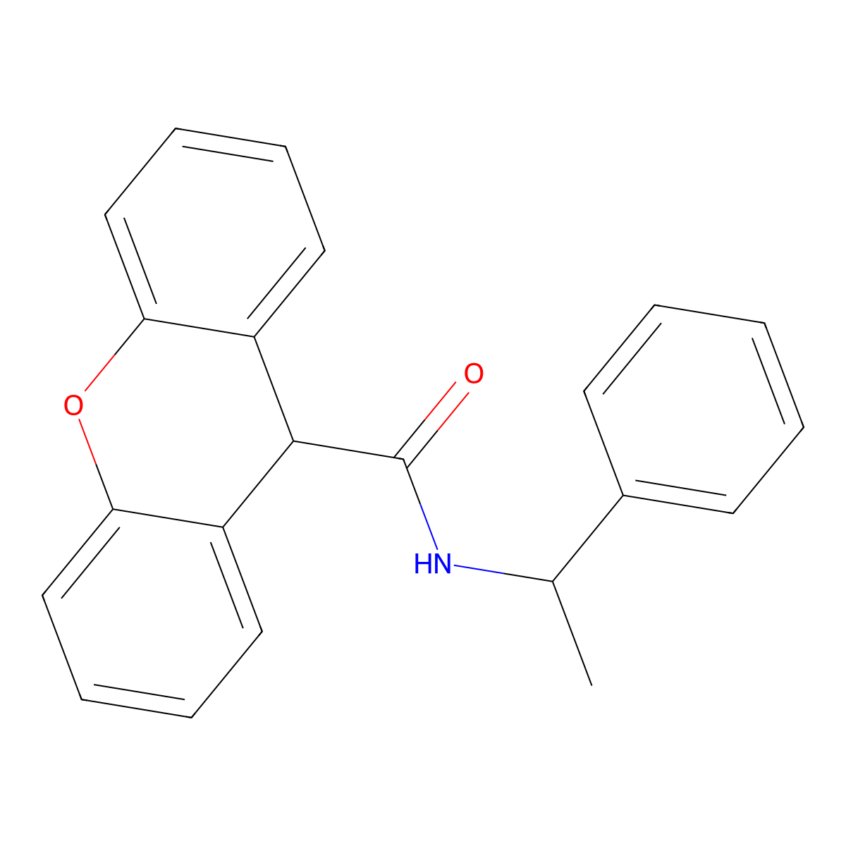 N-(1-phenylethyl)-9H-xanthene-9-carboxamide molecular structure, CAS 346725-87-9