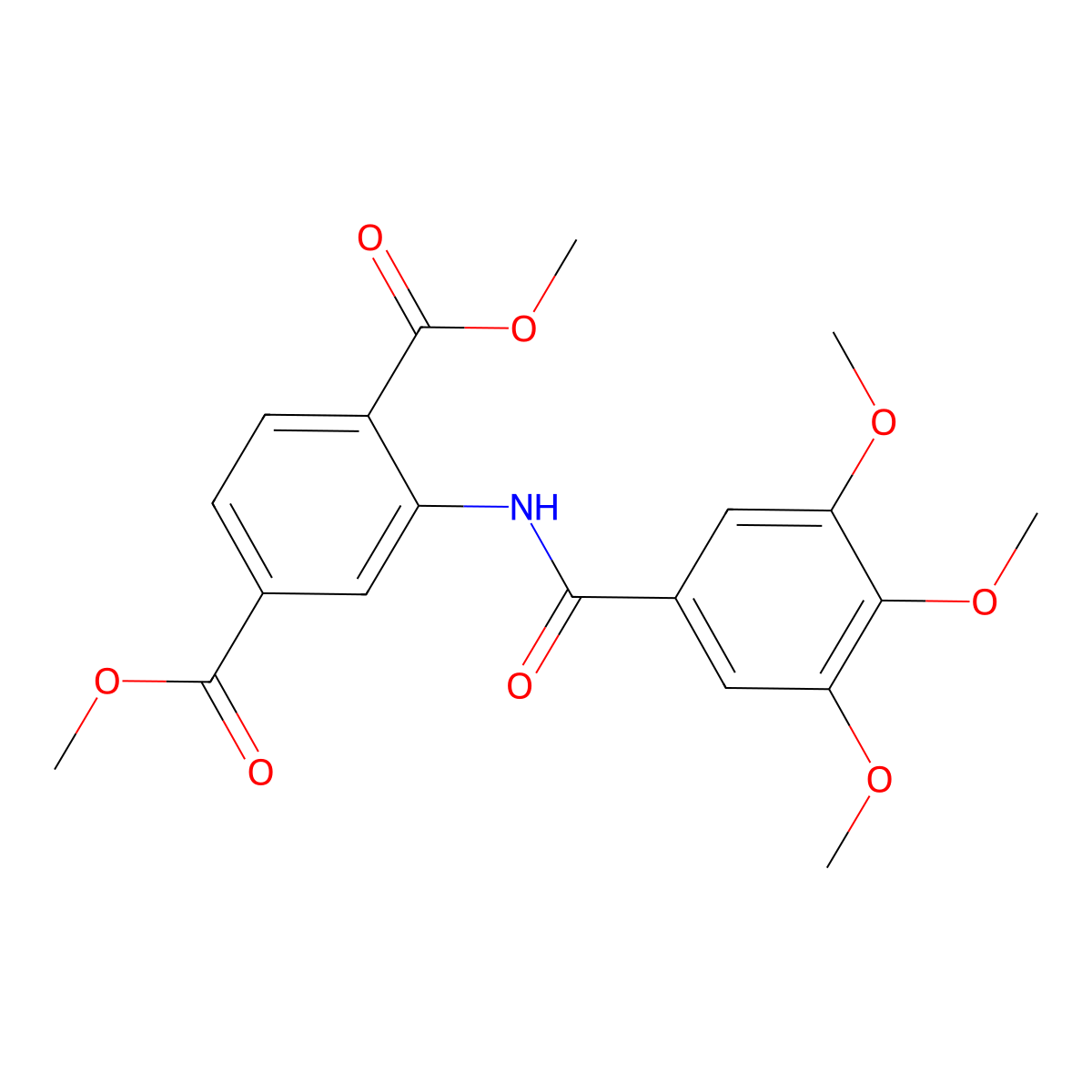 Dimethyl 2-{[(3,4,5-trimethoxyphenyl)carbonyl]amino}benzene-1,4-dicarboxylate molecular structure, CAS 346725-88-0