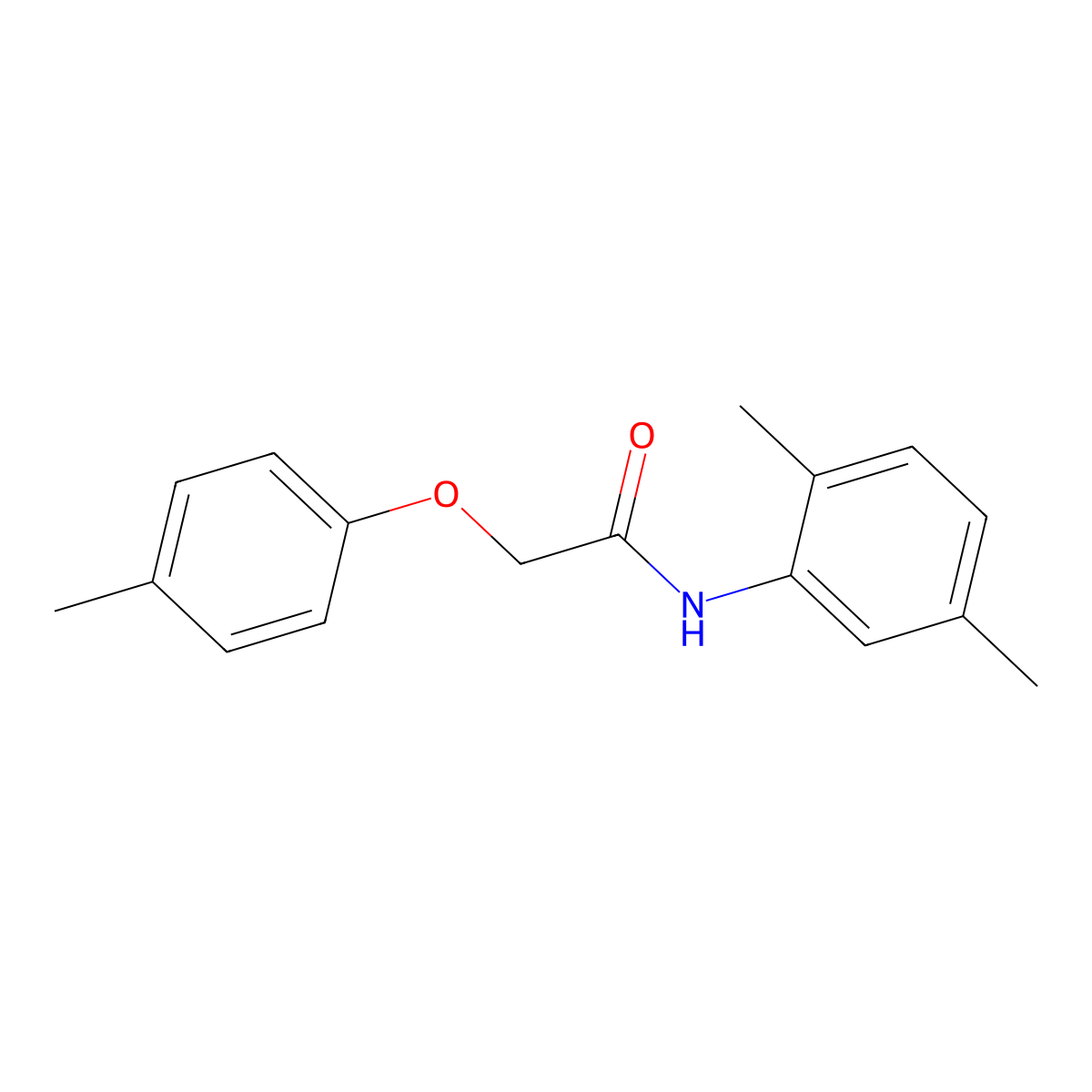 N-(2,5-dimethylphenyl)-2-(4-methylphenoxy)acetamide molecular structure, CAS 346725-97-1
