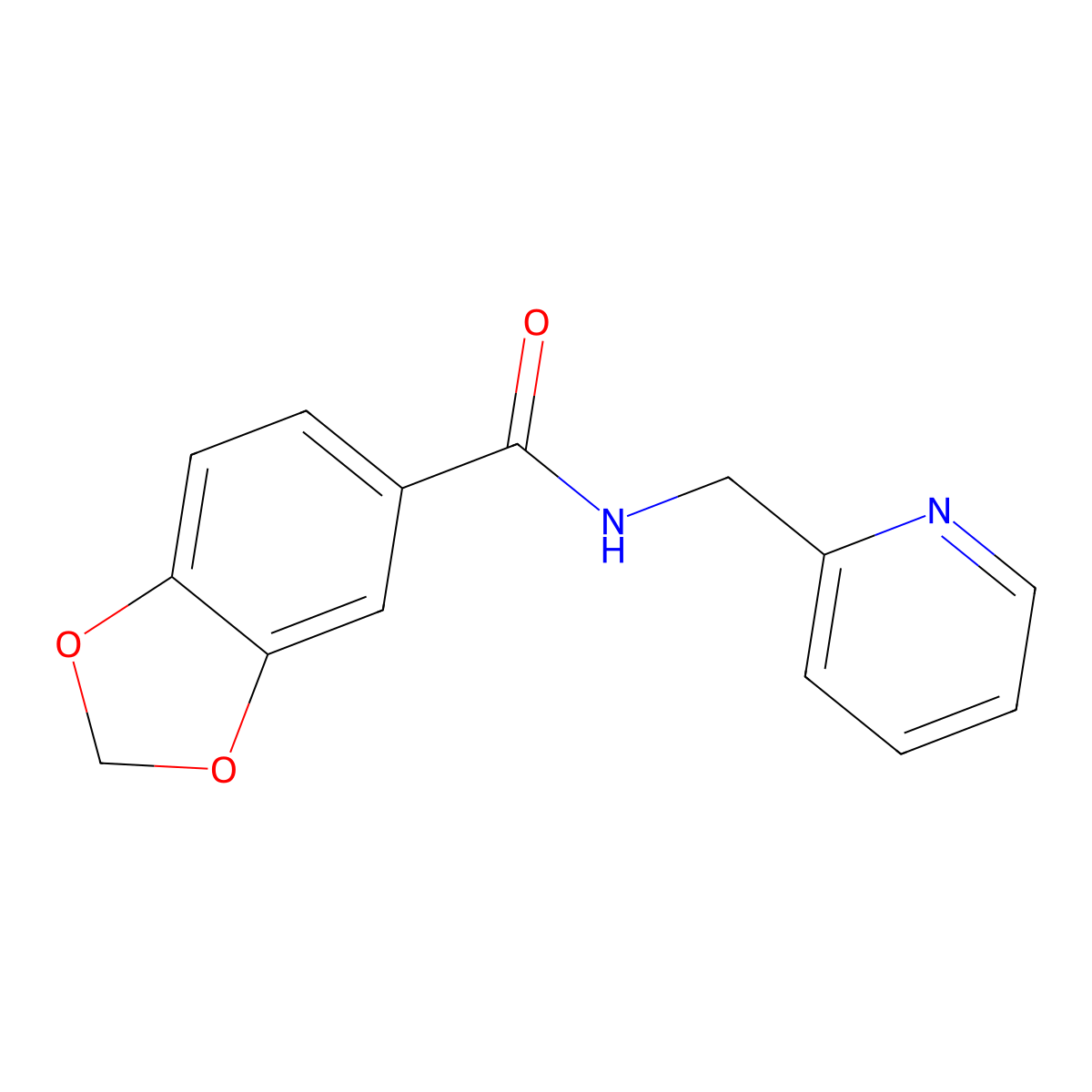 N-(2-pyridinylmethyl)-1,3-benzodioxole-5-carboxamide molecular structure, CAS 346726-01-0