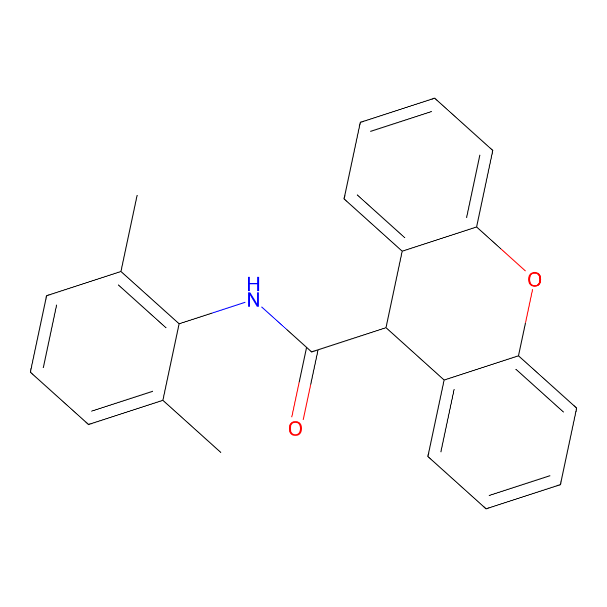 N-(2,6-dimethylphenyl)-9H-xanthene-9-carboxamide molecular structure, CAS 346726-03-2