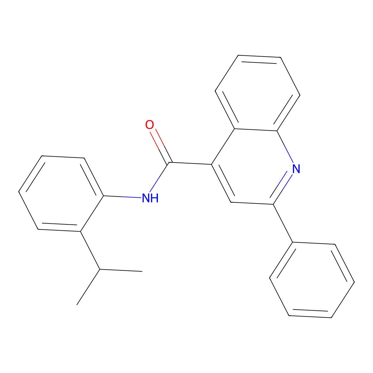 2-phenyl-N-(2-propan-2-ylphenyl)quinoline-4-carboxamide molecular structure, CAS 346726-08-7