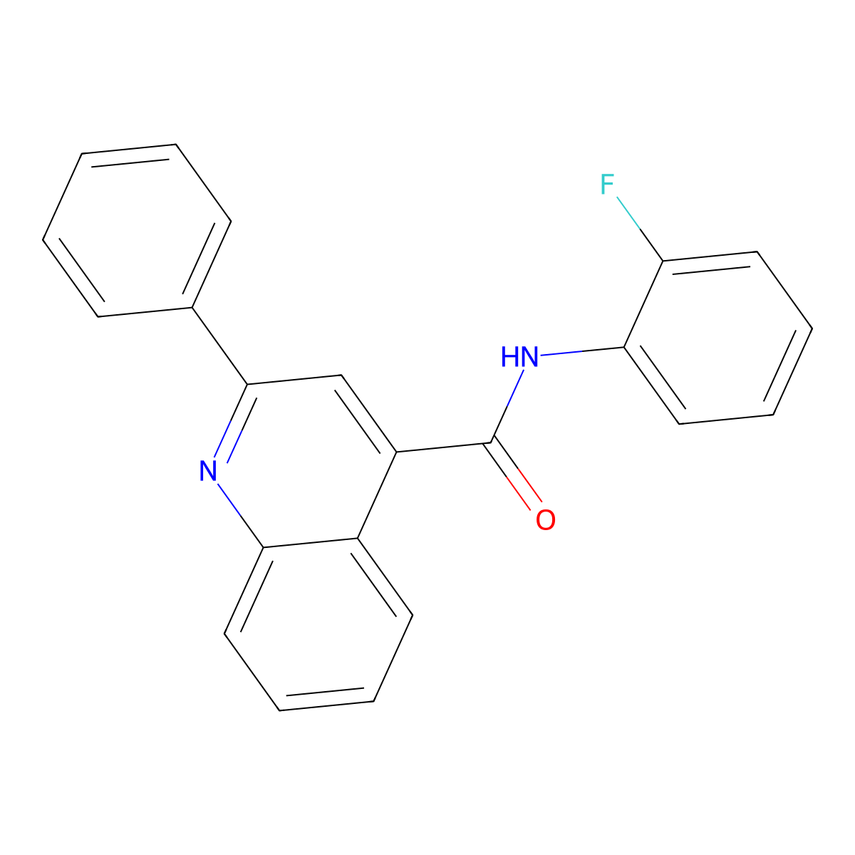 N-(2-fluorophenyl)-2-phenylquinoline-4-carboxamide molecular structure, CAS 346726-09-8