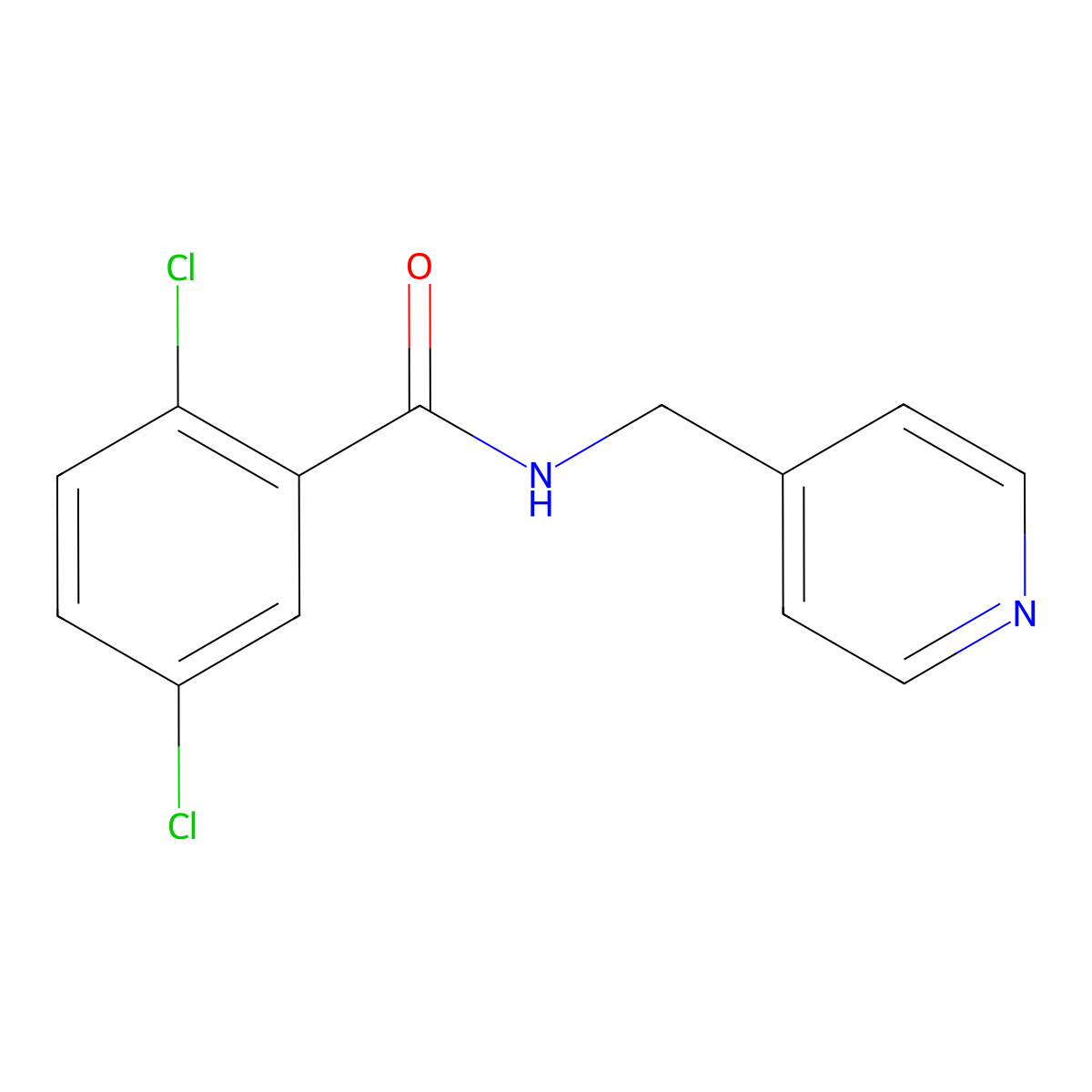 2,5-dichloro-N-(pyridin-4-ylmethyl)benzamide molecular structure, CAS 346726-17-8