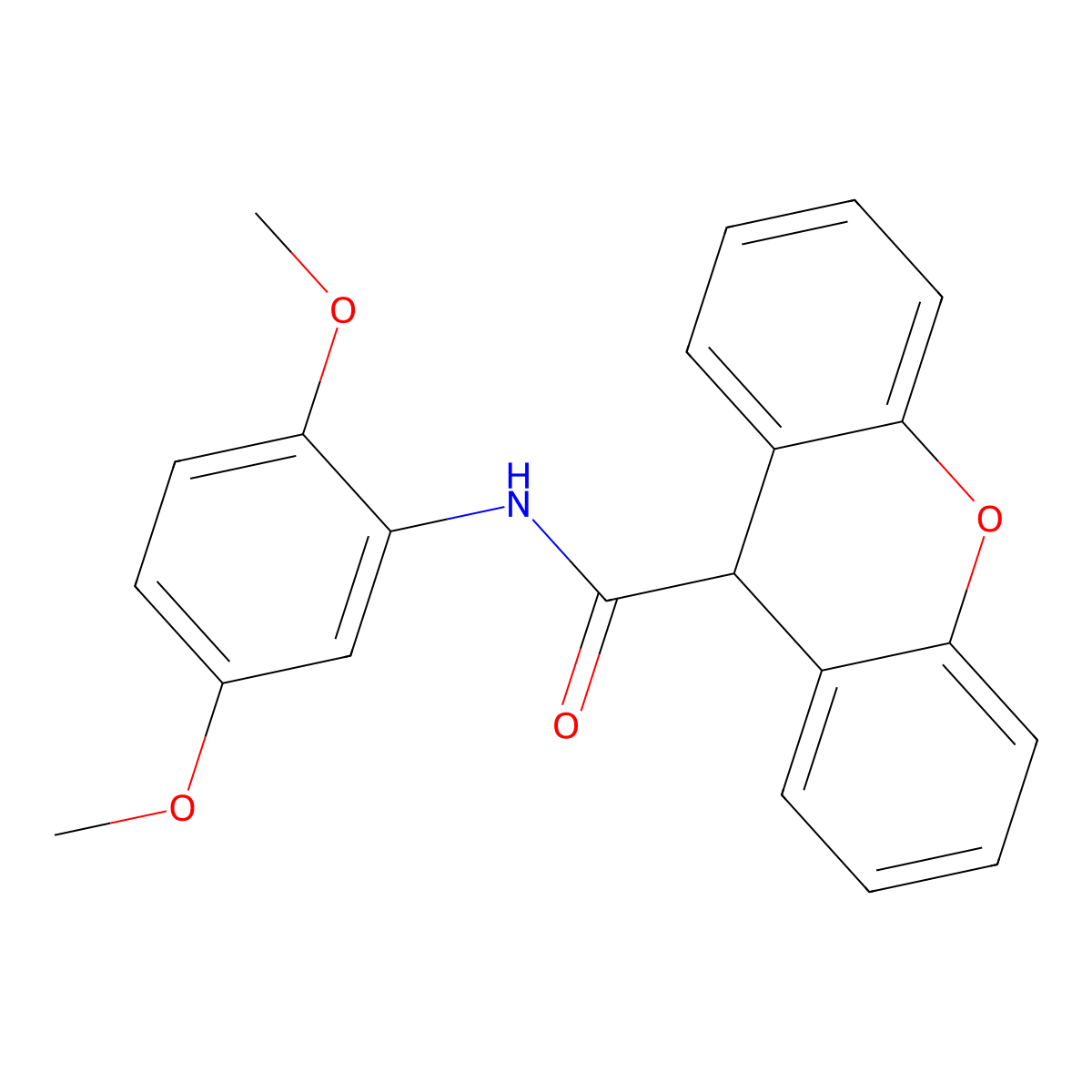 N-(2,5-dimethoxyphenyl)-9H-xanthene-9-carboxamide molecular structure, CAS 346726-35-0