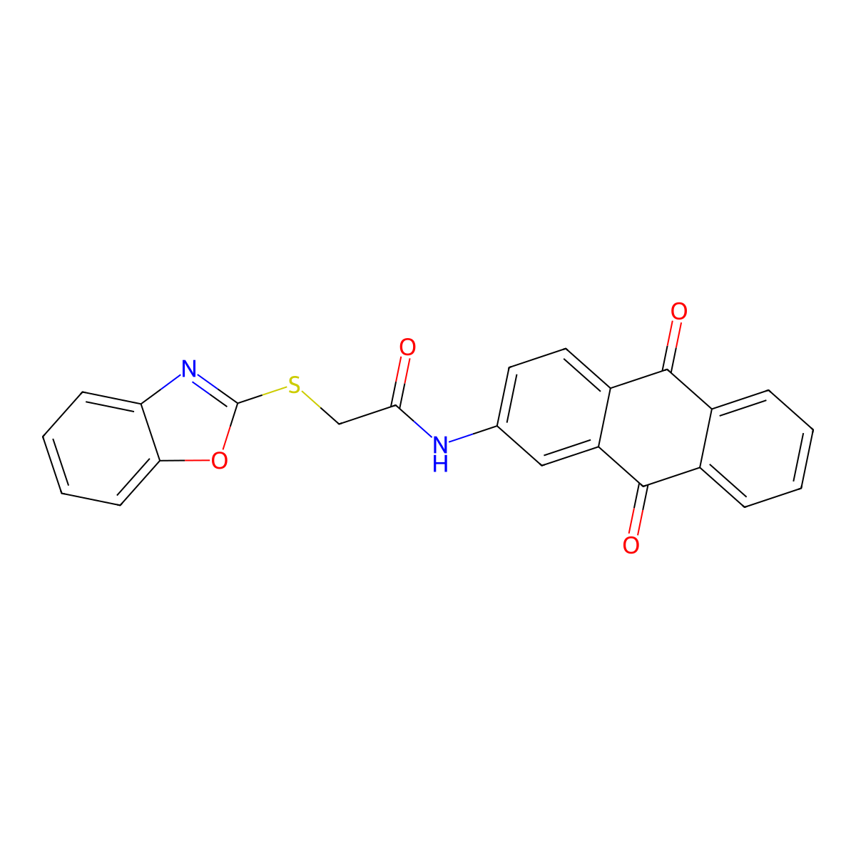 2-(1,3-benzoxazol-2-ylsulfanyl)-N-(9,10-dioxoanthracen-2-yl)acetamide molecular structure, CAS 346726-51-0