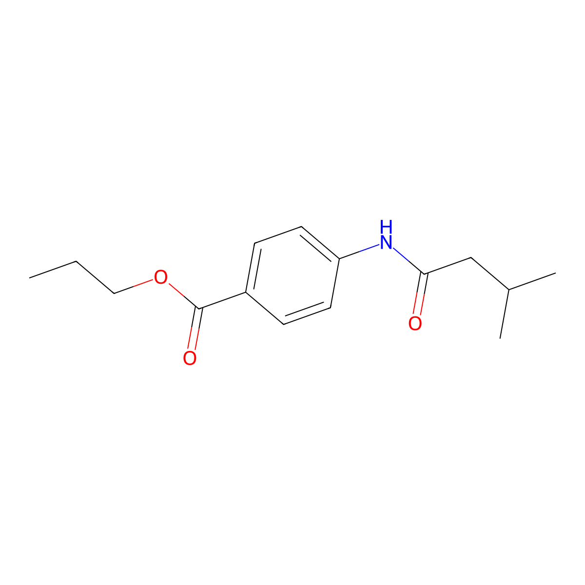 Propyl 4-(3-methylbutanoylamino)benzoate molecular structure, CAS 346726-54-3