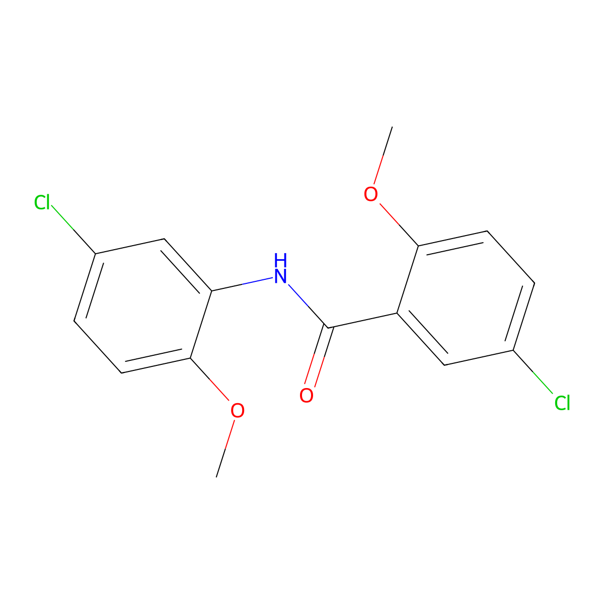 5-chloro-N-(5-chloro-2-methoxyphenyl)-2-methoxybenzamide molecular structure, CAS 346726-63-4