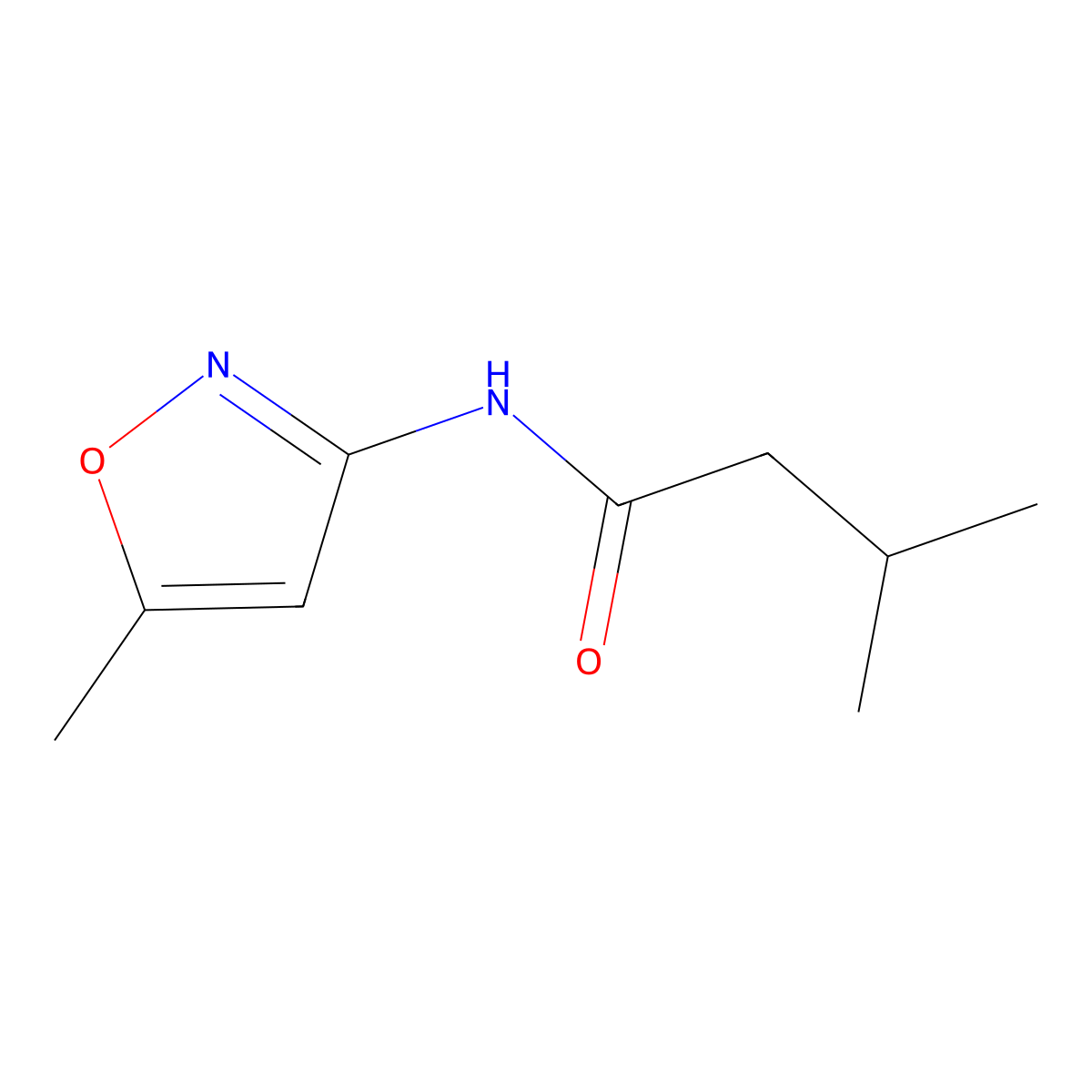 3-methyl-N-(5-methyl-1,2-oxazol-3-yl)butanamide molecular structure, CAS 346726-64-5