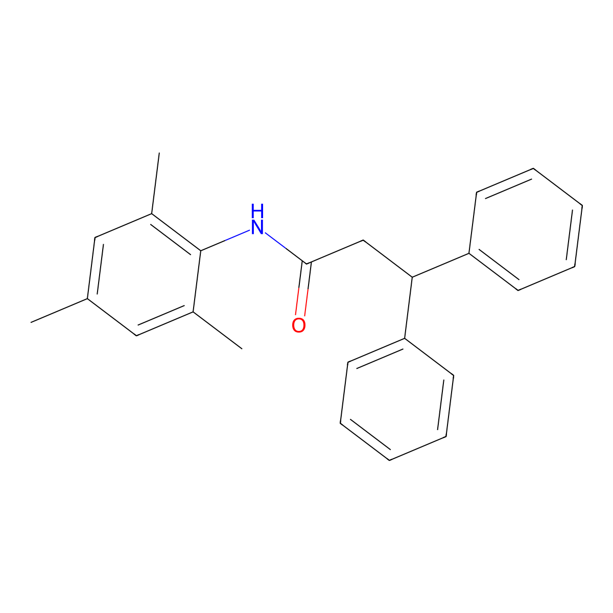 3,3-diphenyl-N-(2,4,6-trimethylphenyl)propanamide molecular structure, CAS 346726-65-6