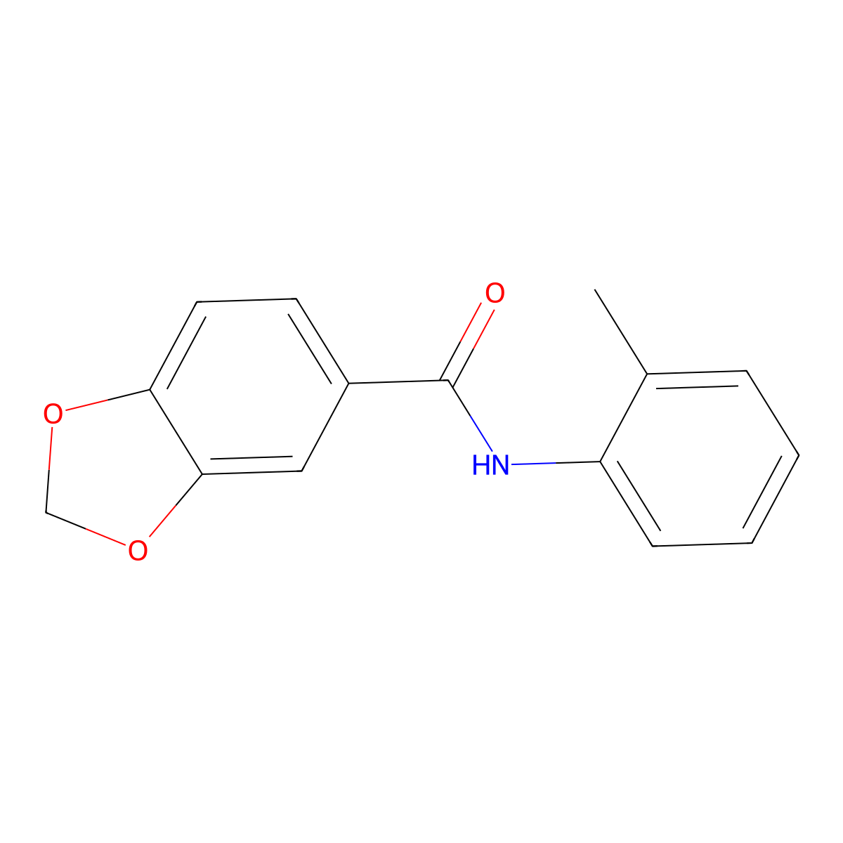 N-(2-methylphenyl)-1,3-benzodioxole-5-carboxamide molecular structure, CAS 346726-67-8