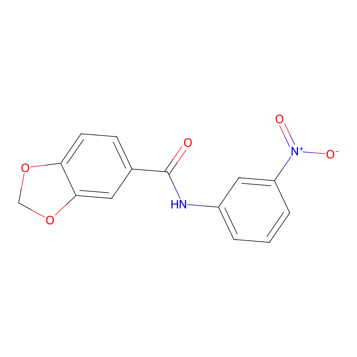 N-(3-nitrophenyl)-1,3-benzodioxole-5-carboxamide molecular structure, CAS 346726-70-3