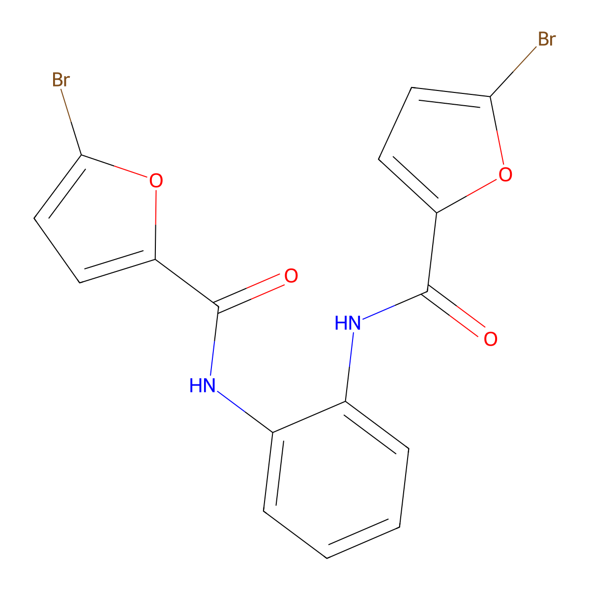 5-bromo-N-{2-[(5-bromo-2-furoyl)amino]phenyl}-2-furamide molecular structure, CAS 346726-74-7