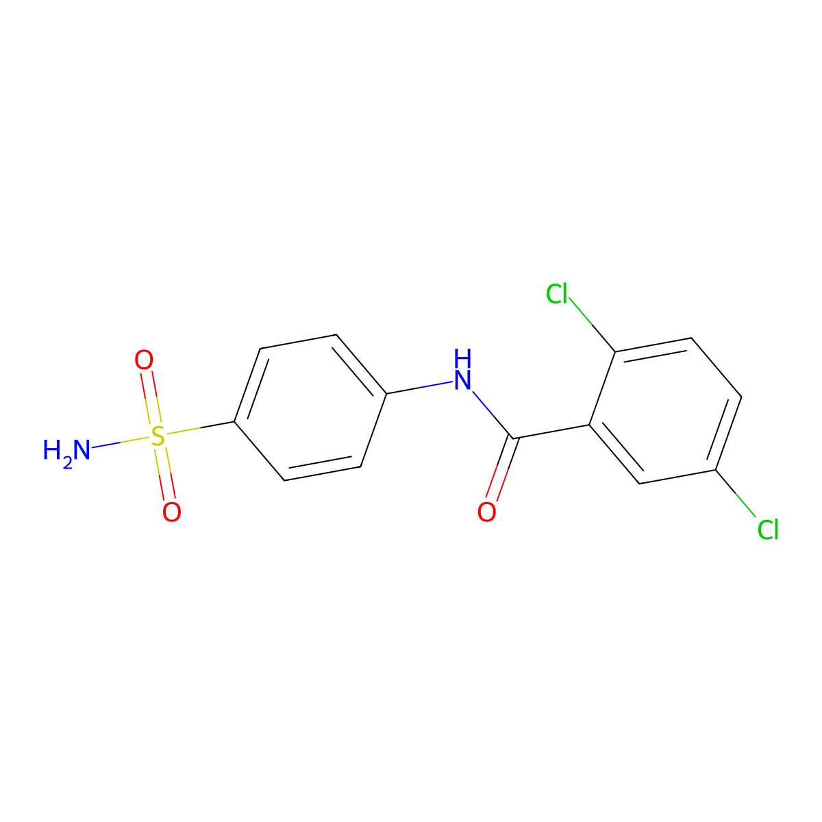 2,5-dichloro-N-(4-sulfamoylphenyl)benzamide molecular structure, CAS 346726-84-9