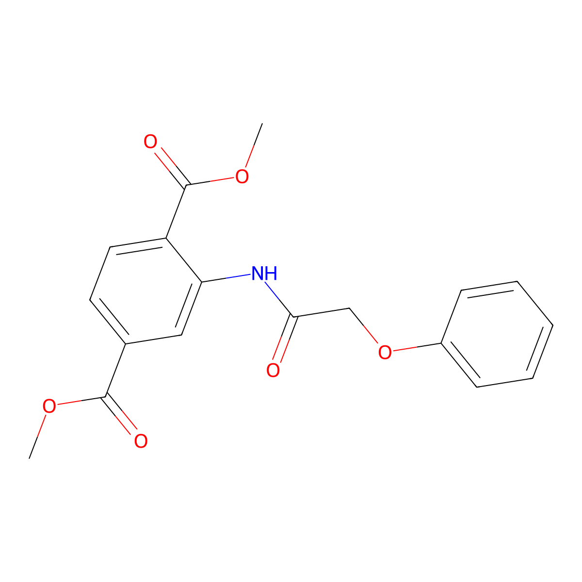 Dimethyl 2-[(phenoxyacetyl)amino]terephthalate molecular structure, CAS 346726-91-8