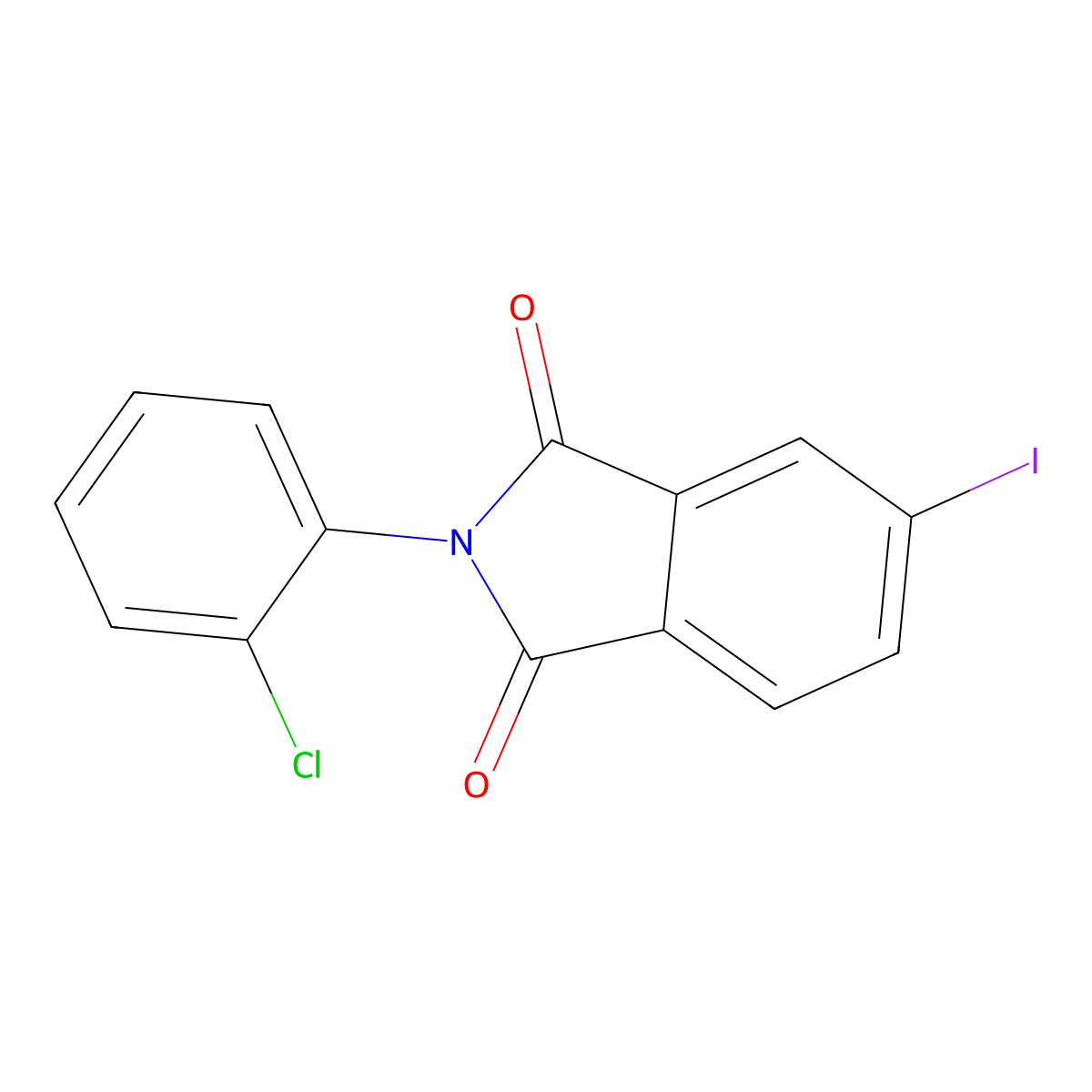 2-(2-chlorophenyl)-5-iodo-1H-isoindole-1,3(2H)-dione molecular structure, CAS 346726-97-4