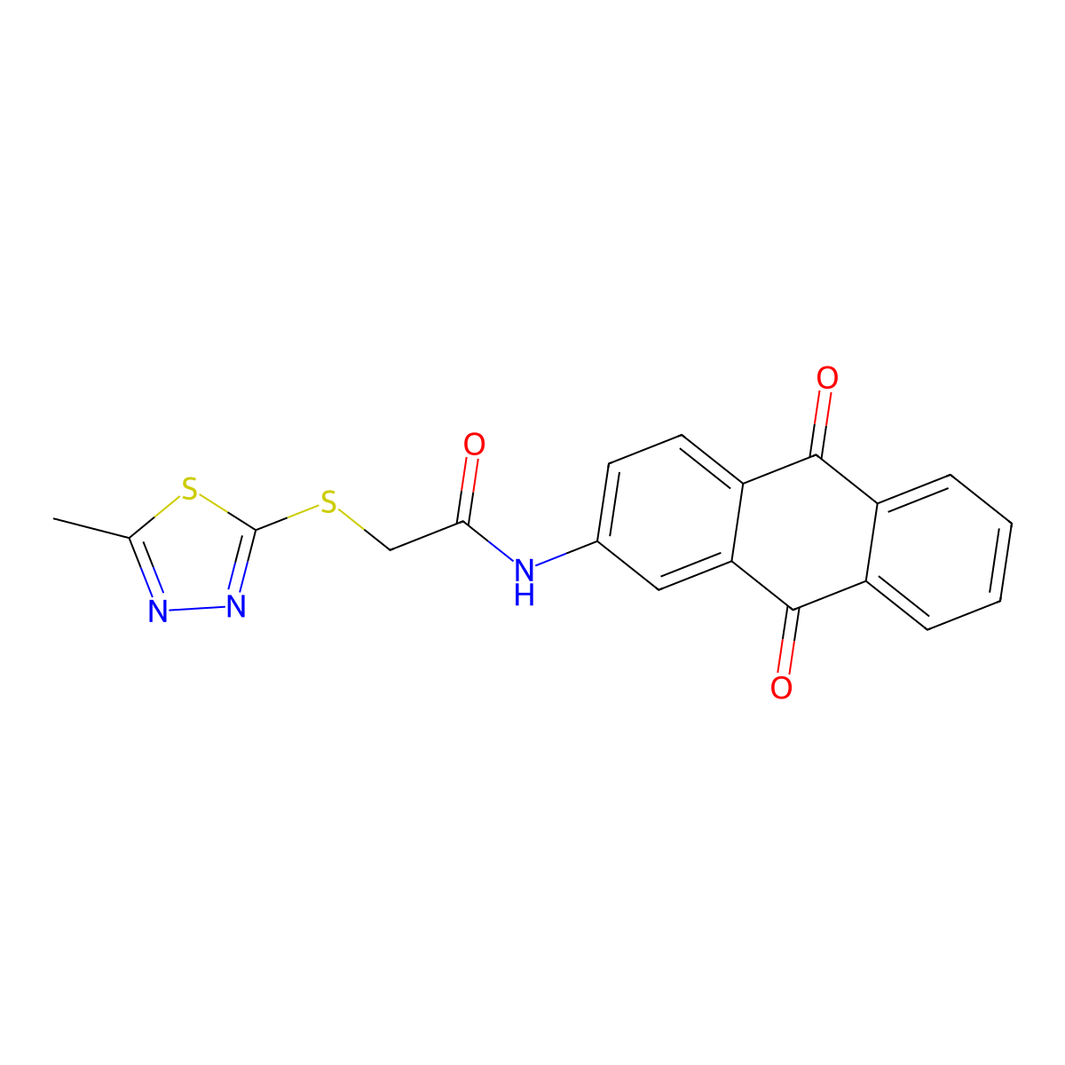 N-(9,10-dioxoanthracen-2-yl)-2-[(5-methyl-1,3,4-thiadiazol-2-yl)sulfanyl]acetamide molecular structure, CAS 346727-01-3