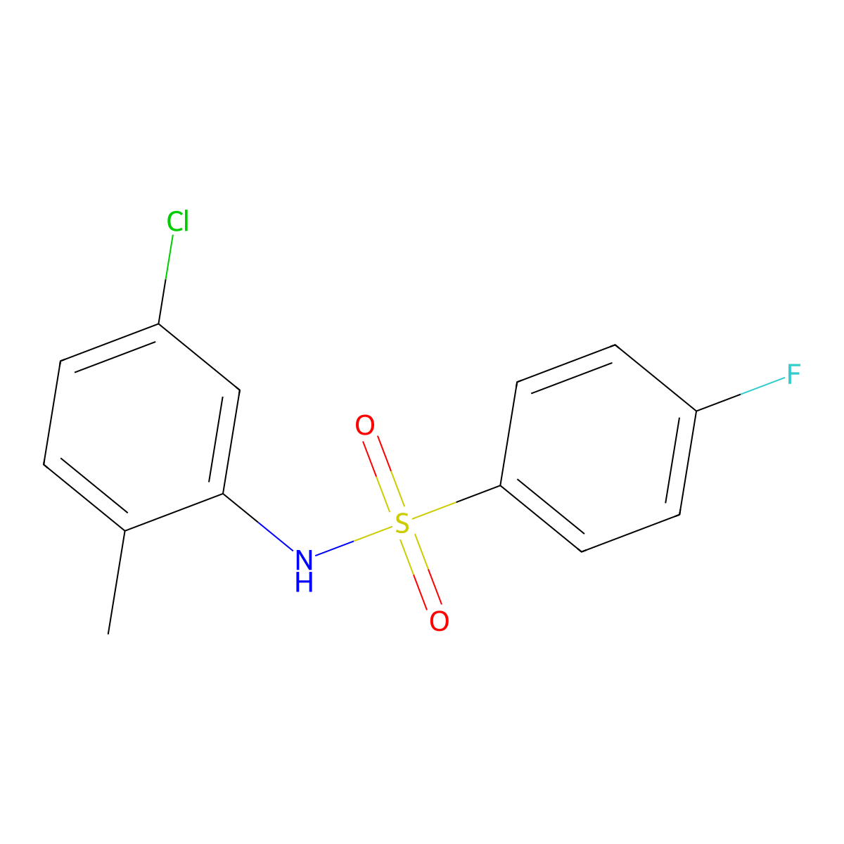 N-(5-chloro-2-methylphenyl)-4-fluorobenzenesulfonamide molecular structure, CAS 346727-15-9