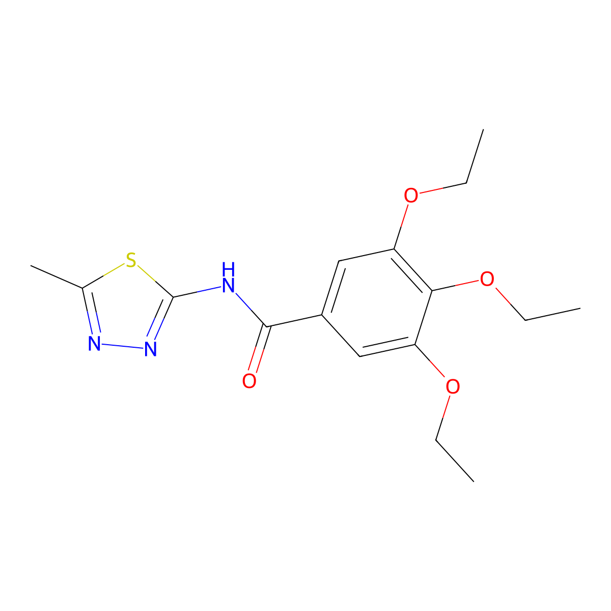 3,4,5-triethoxy-N-(5-methyl-1,3,4-thiadiazol-2-yl)benzamide molecular structure, CAS 346727-22-8
