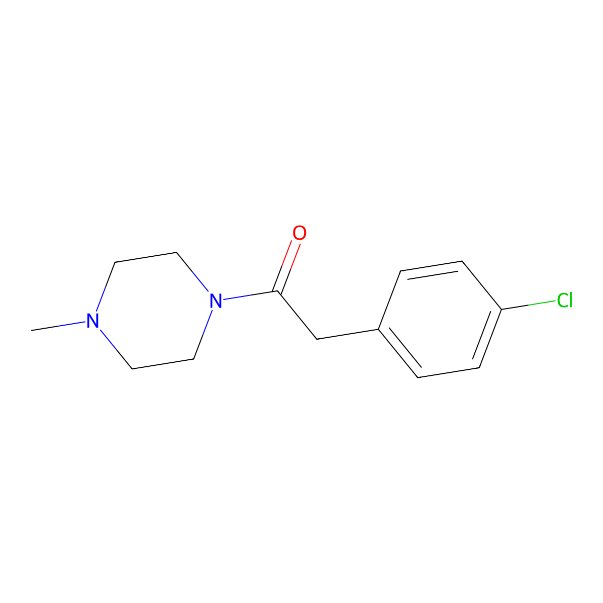 1-[(4-Chlorophenyl)acetyl]-4-methylpiperazine molecular structure, CAS 346727-28-4