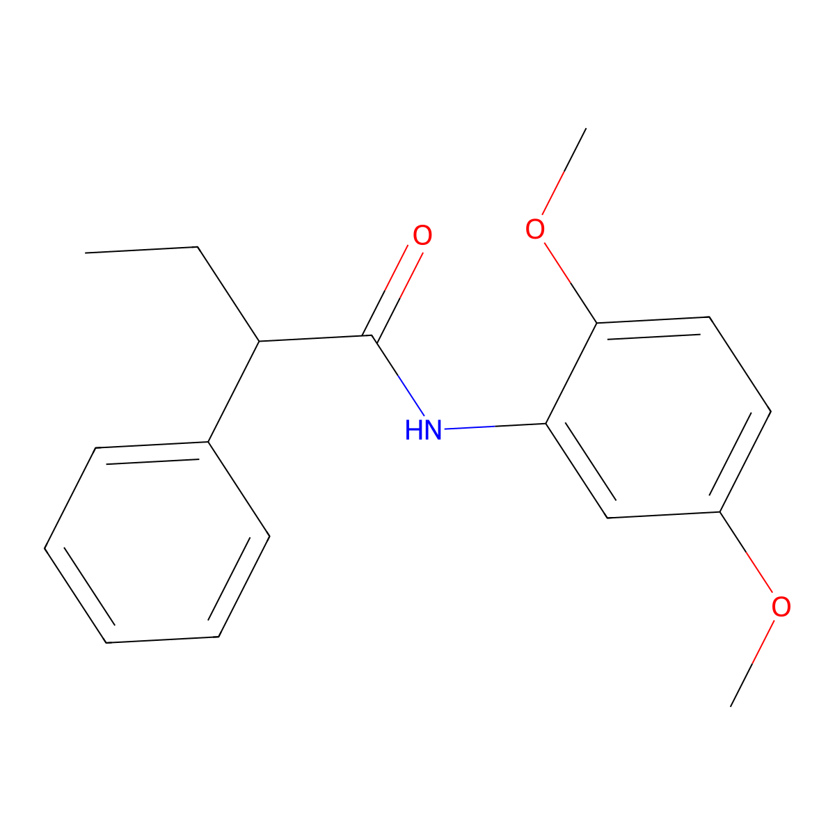N-(2,5-dimethoxyphenyl)-2-phenylbutanamide molecular structure, CAS 346727-30-8