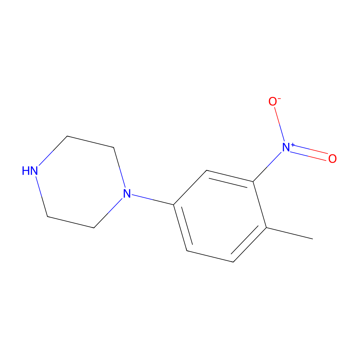 1-(4-Methyl-3-nitrophenyl)piperazine molecular structure, CAS 346729-51-9