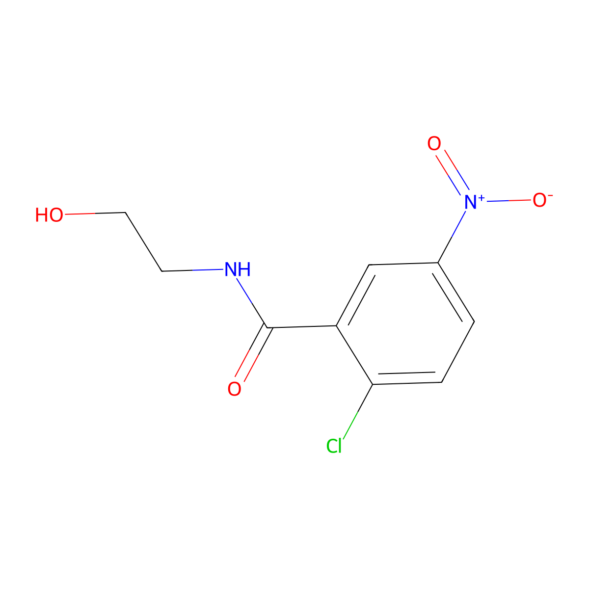 2-chloro-N-(2-hydroxyethyl)-5-nitrobenzamide molecular structure, CAS 346732-19-2