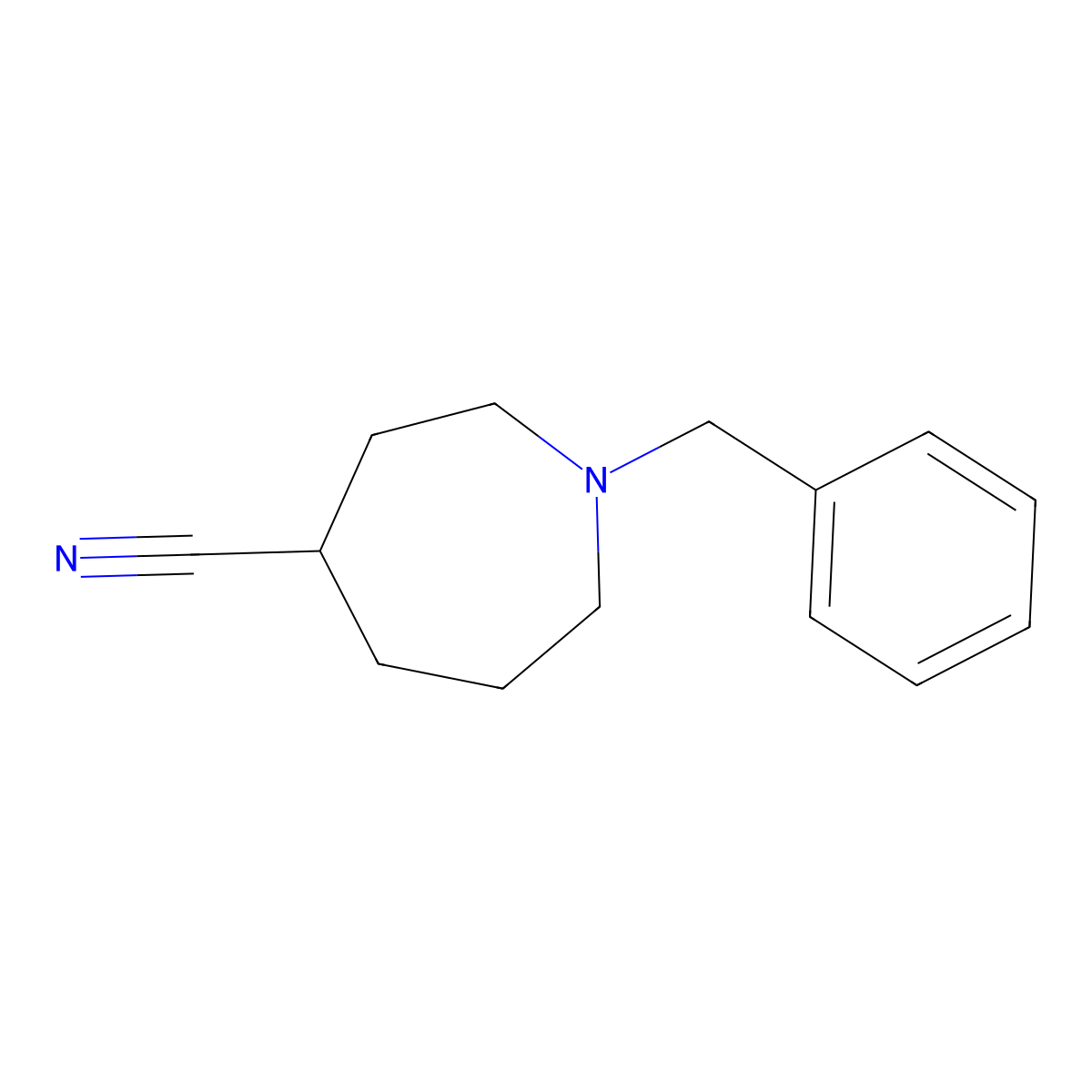 1-Benzylazepane-4-carbonitrile molecular structure, CAS 346735-00-0