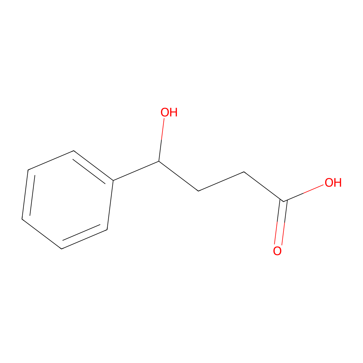 4-Hydroxy-4-phenyl-butyric acid molecular structure, CAS 34674-93-6