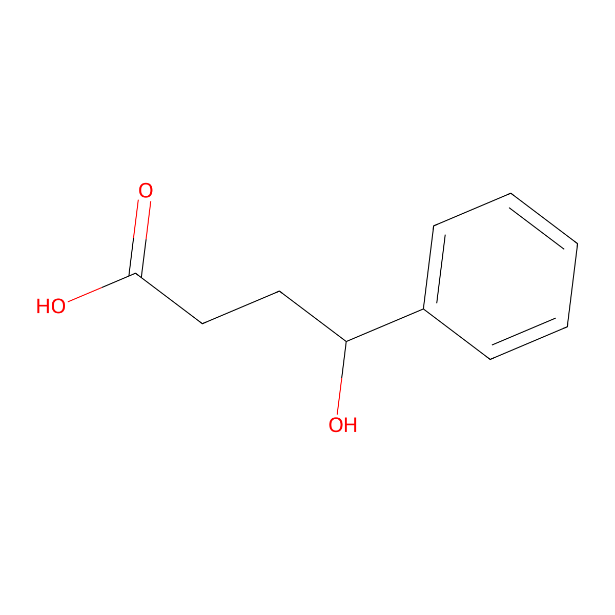 4-Hydroxy-4-phenyl-butyric acid molecular structure, CAS 34674-93-6