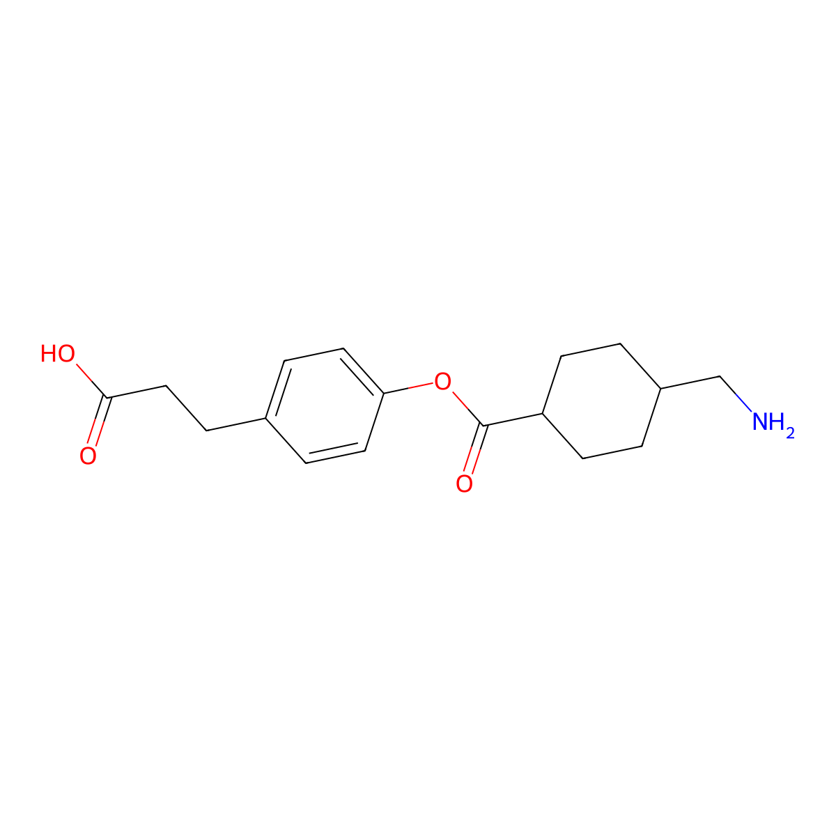 3-(4-((4-(Aminomethyl)cyclohexane-1-carbonyl)oxy)phenyl)propanoic acid molecular structure, CAS 34675-84-8