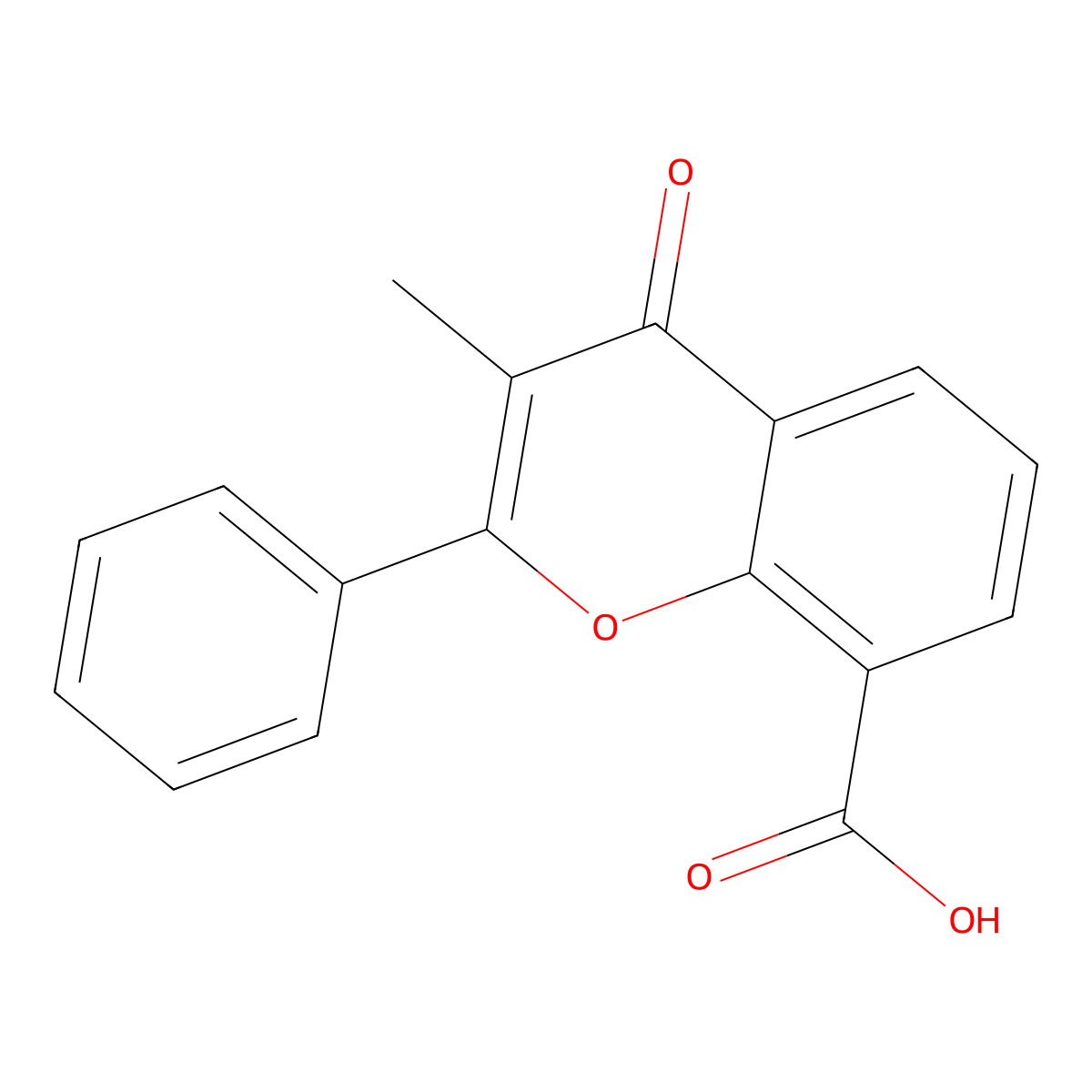 3-Methylflavone-8-carboxylic acid molecular structure, CAS 3468-01-7