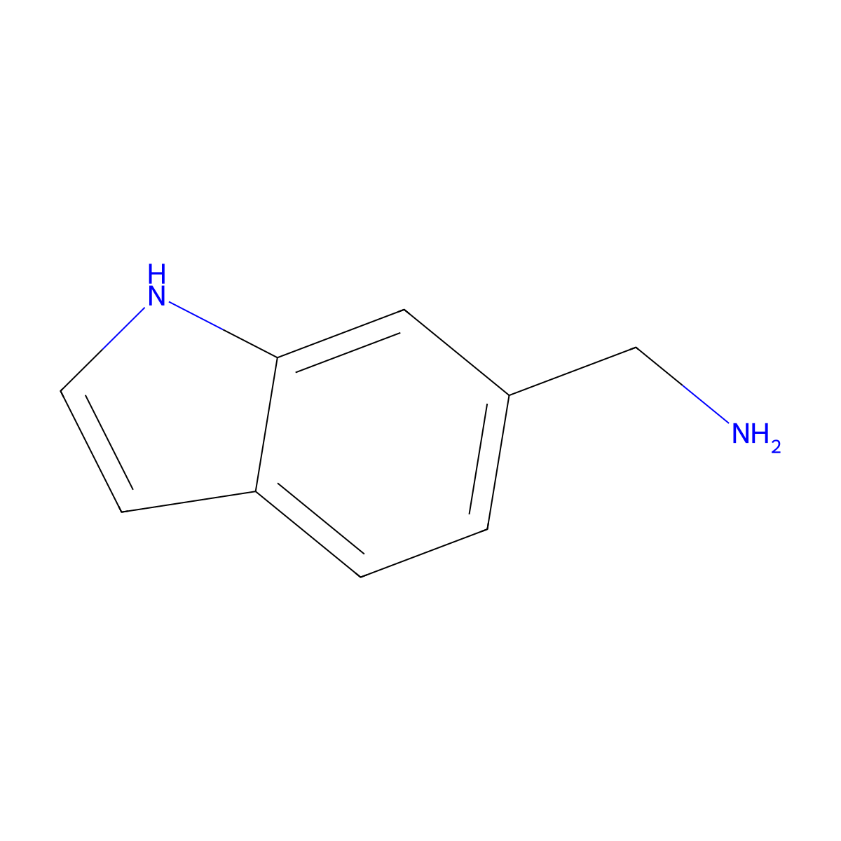1-(1H-indol-6-yl)methanamine molecular structure, CAS 3468-17-5