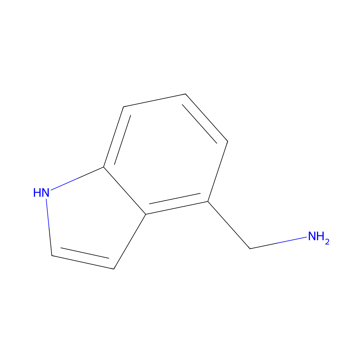 (1H-indol-4-yl)methanamine molecular structure, CAS 3468-18-6