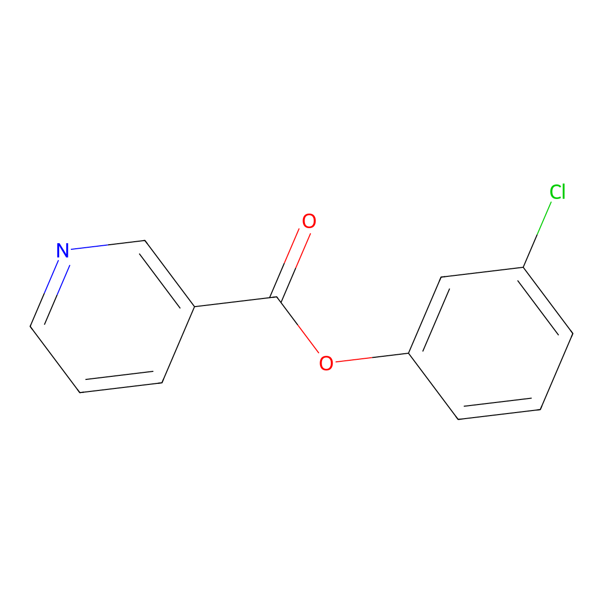 3-Chlorophenyl pyridine-3-carboxylate molecular structure, CAS 3468-47-1
