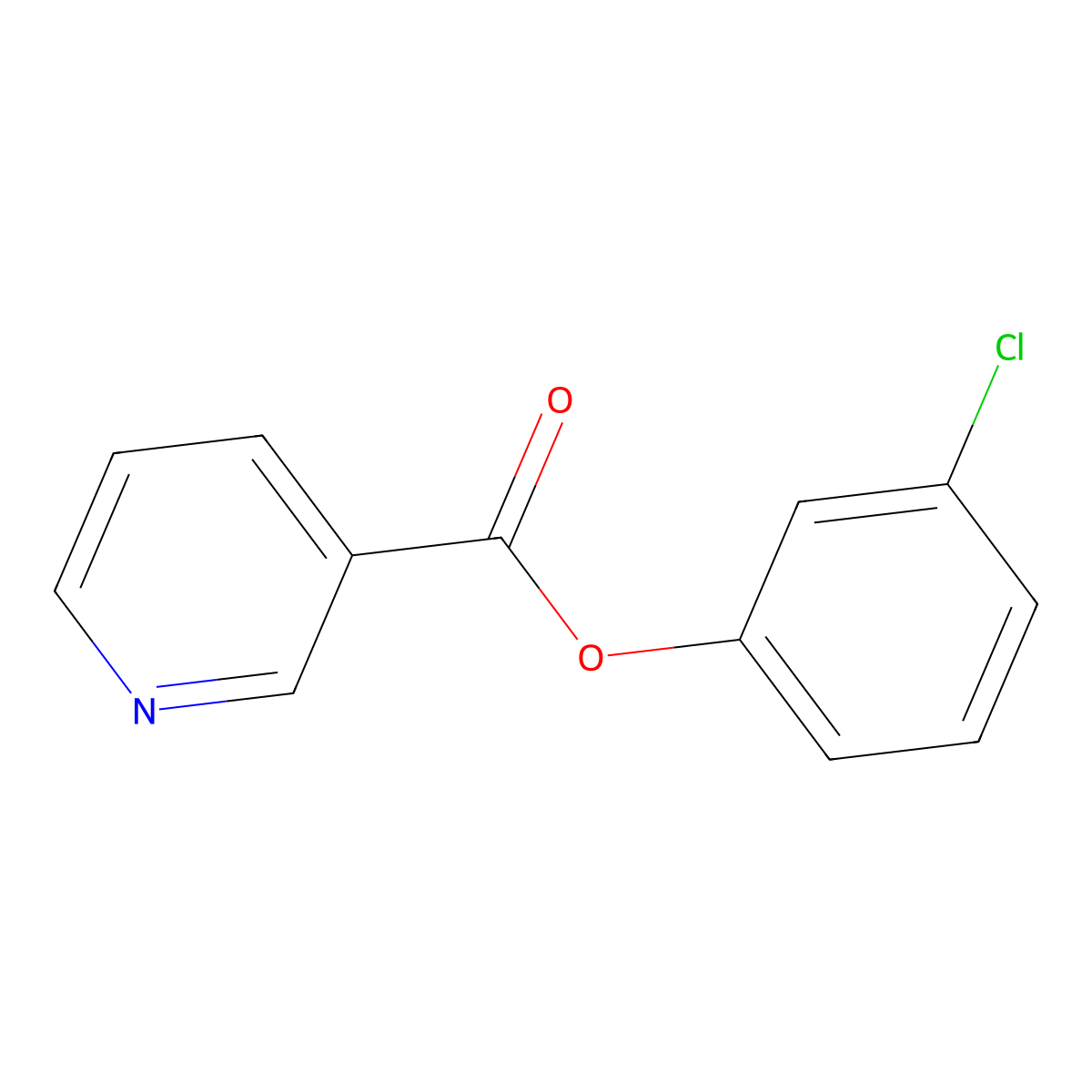 3-Chlorophenyl pyridine-3-carboxylate molecular structure, CAS 3468-47-1