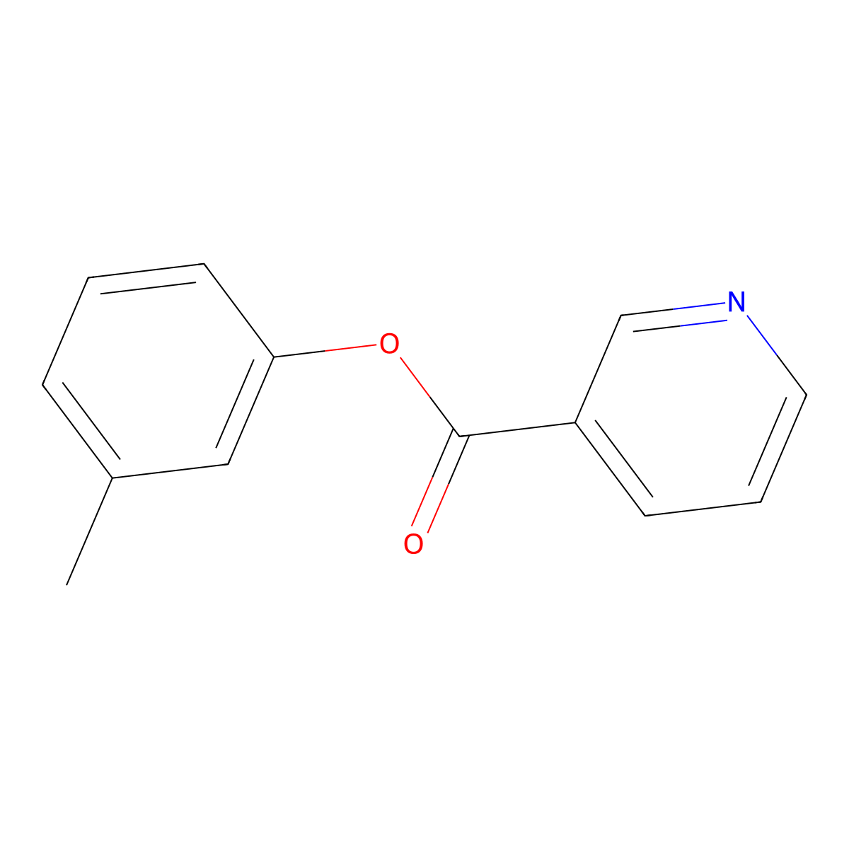 Nicotinic acid, 3-methylphenyl ester molecular structure, CAS 3468-50-6
