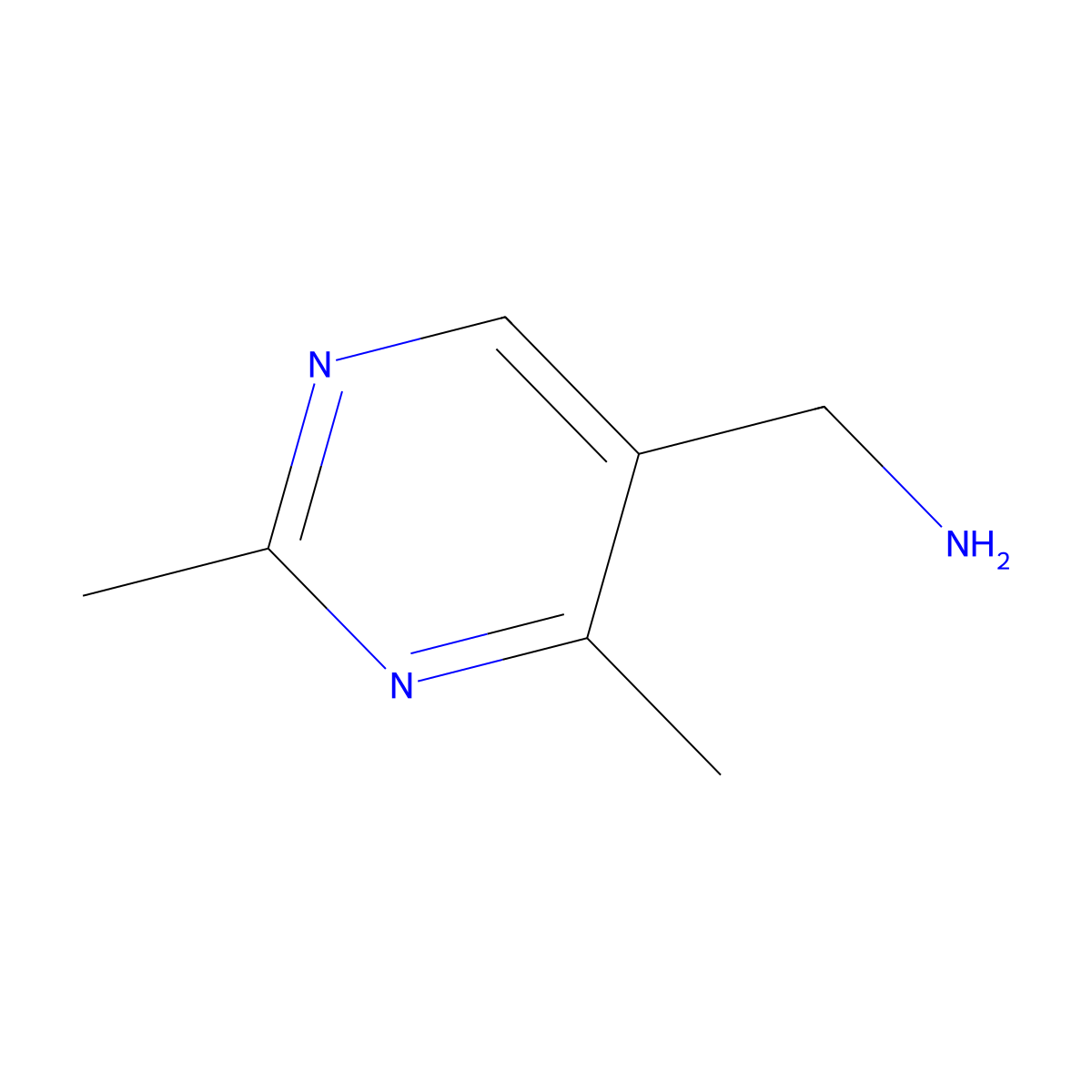 (2,4-Dimethylpyrimidin-5-yl)methanamine molecular structure, CAS 34684-92-9