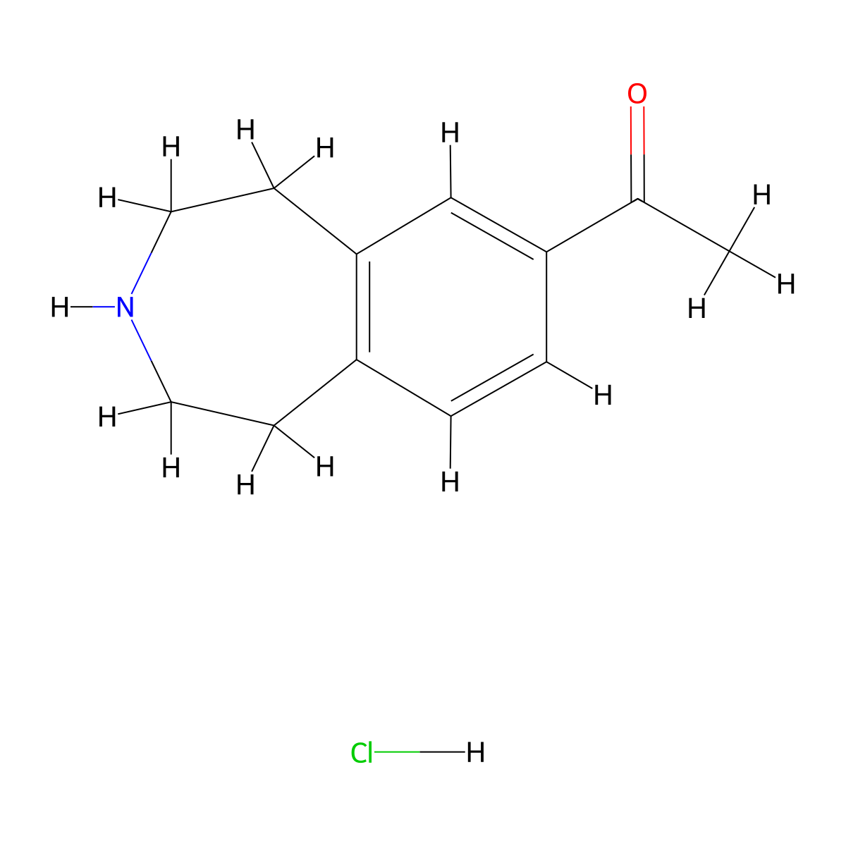 1-(2,3,4,5-tetrahydro-1H-3-benzazepin-7-yl)ethan-1-one hydrochloride molecular structure, CAS 34685-21-7