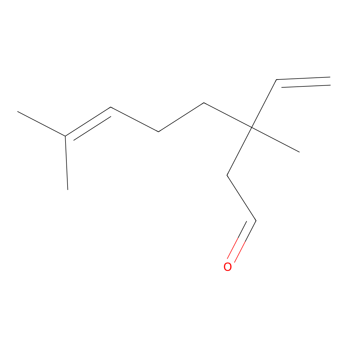 6-Octenal, 3-ethenyl-3,7-dimethyl- molecular structure, CAS 34687-42-8