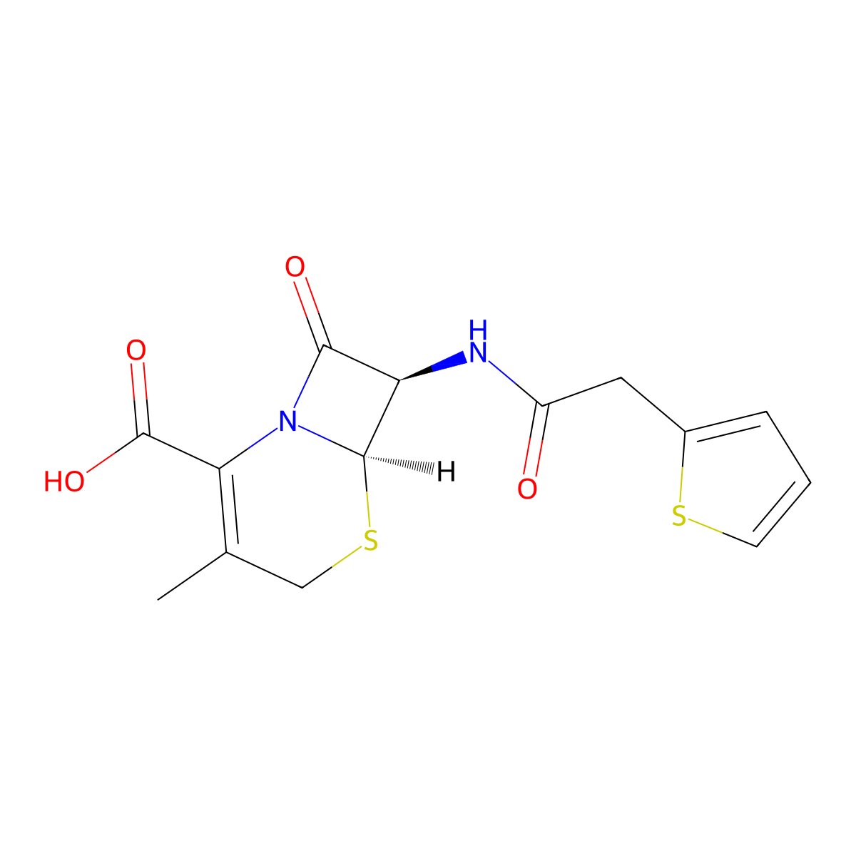Deacetoxycephalothin molecular structure, CAS 34691-02-6