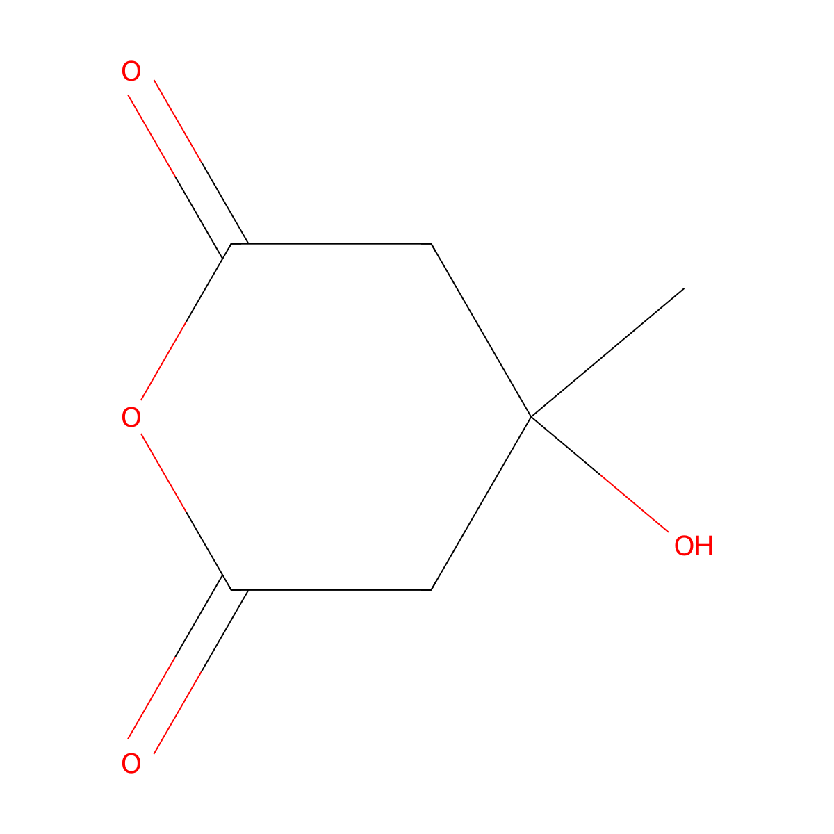 4-Hydroxy-4-methyloxane-2,6-dione molecular structure, CAS 34695-32-4
