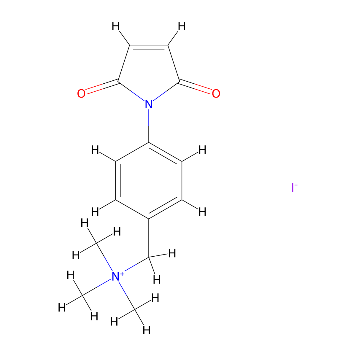 4-(N-maleimido)benzyltrimethylammonium iodide molecular structure, CAS 34696-66-7
