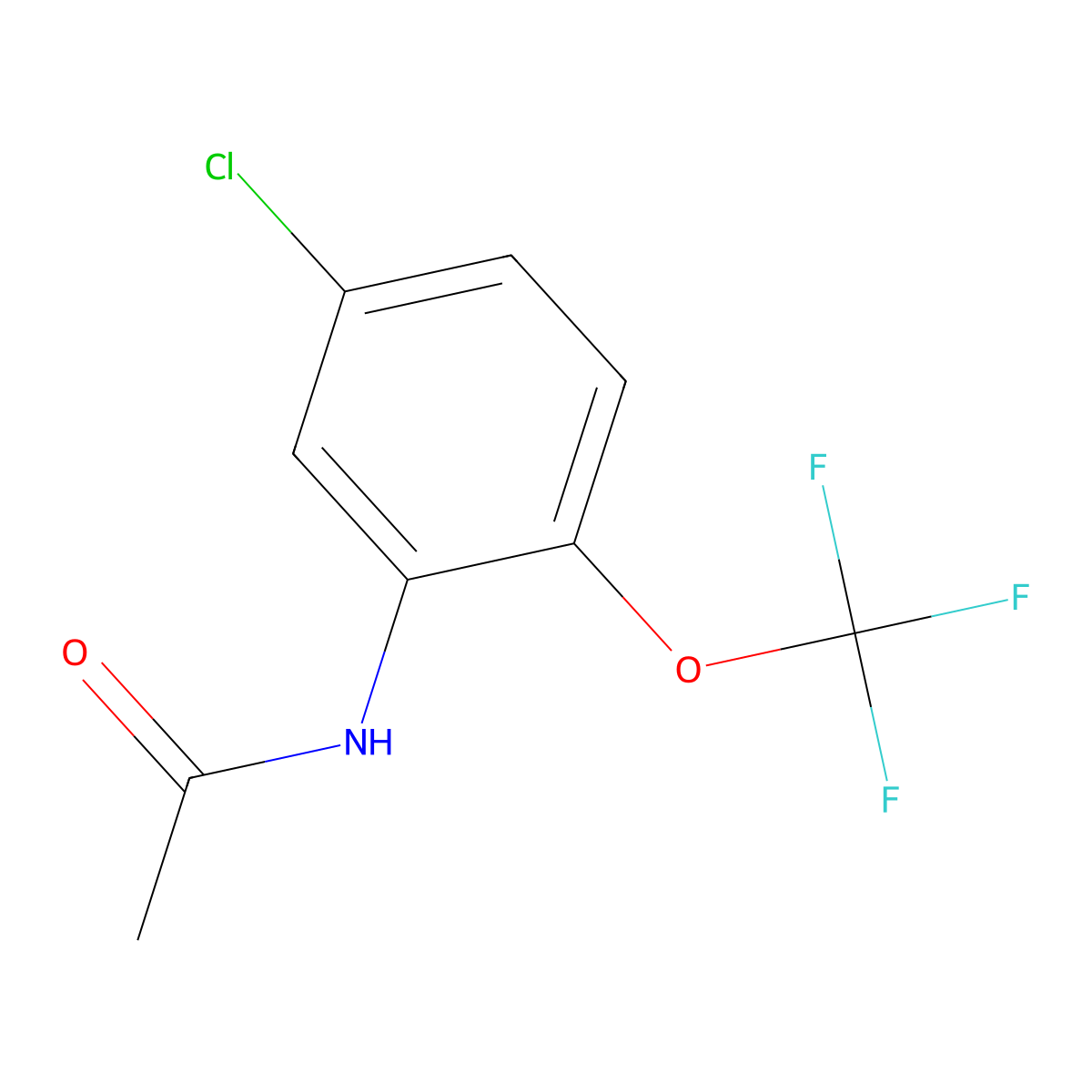 N-[5-Chloro-2-(trifluoromethoxy)phenyl]acetamide molecular structure, CAS 347-05-7