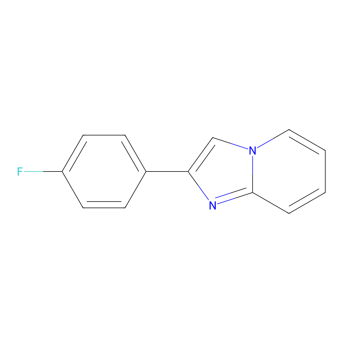 2-(4-Fluorophenyl)imidazo[1,2-a]pyridine molecular structure, CAS 347-12-6