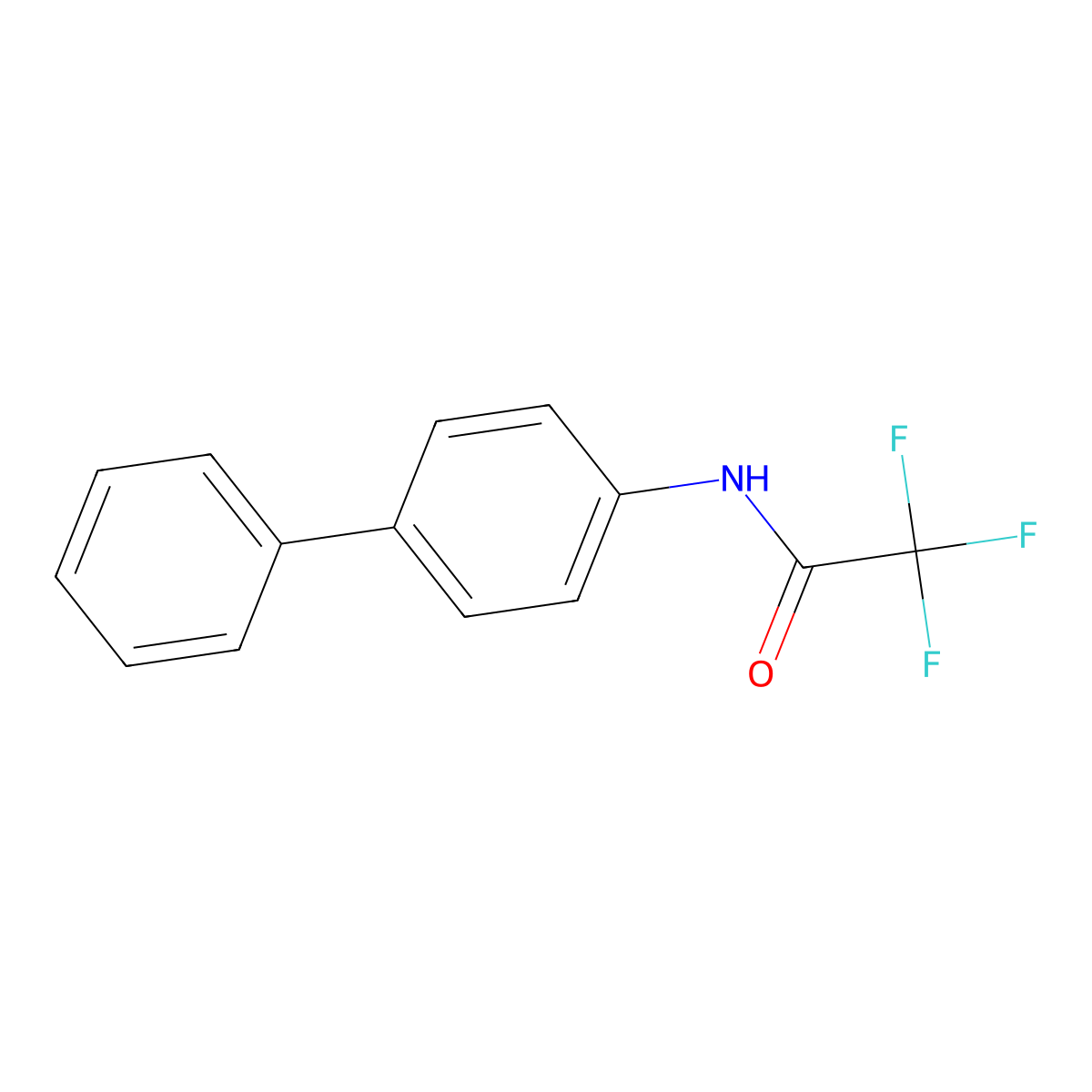 2,2,2-trifluoro-N-(4-phenylphenyl)acetamide molecular structure, CAS 347-37-5