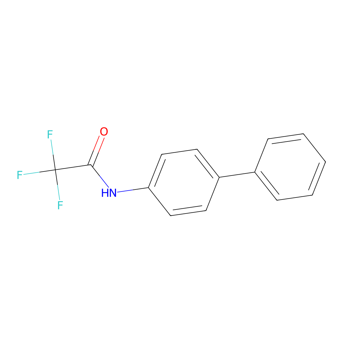 2,2,2-trifluoro-N-(4-phenylphenyl)acetamide molecular structure, CAS 347-37-5