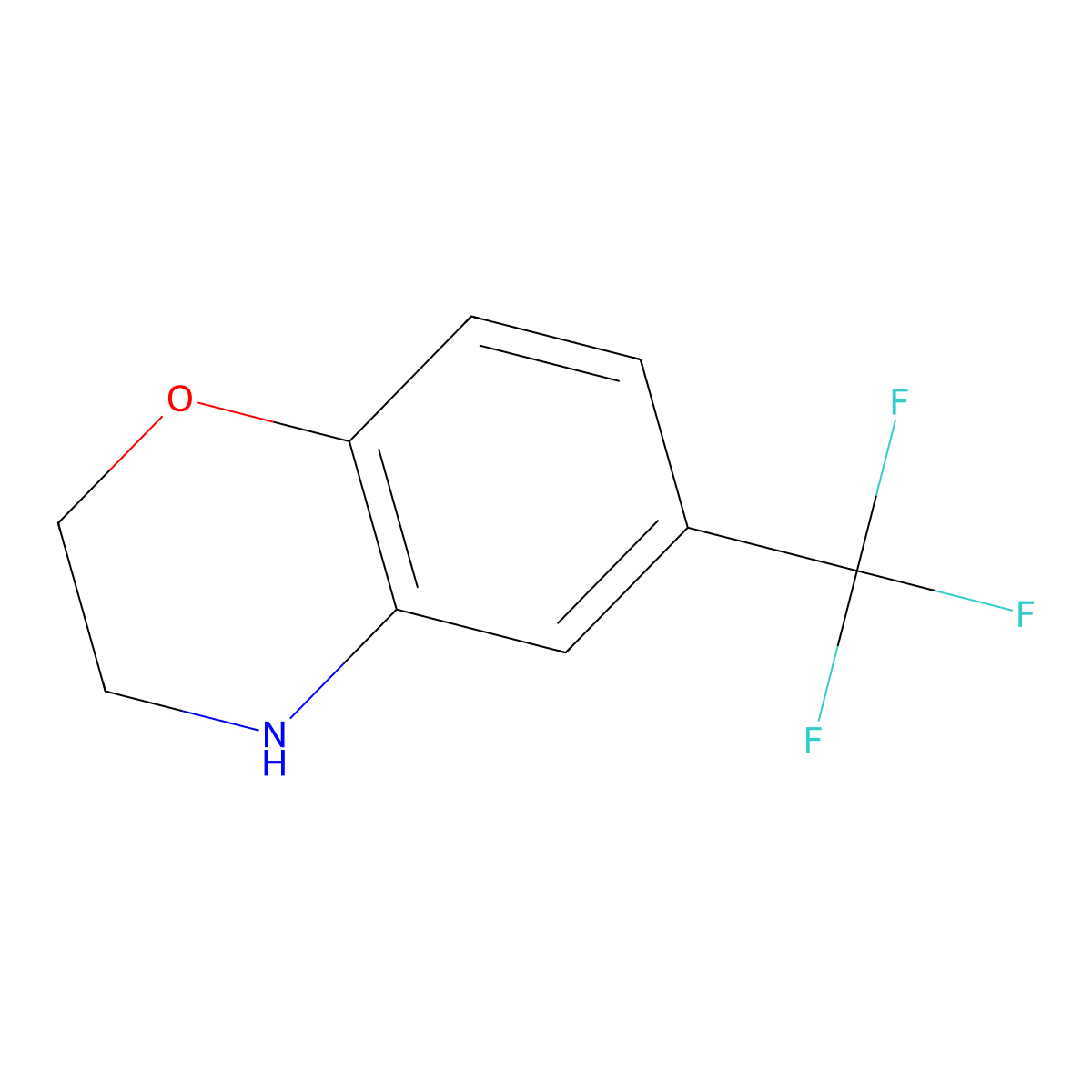 6-(trifluoromethyl)-3,4-dihydro-2H-1,4-benzoxazine molecular structure, CAS 347-40-0