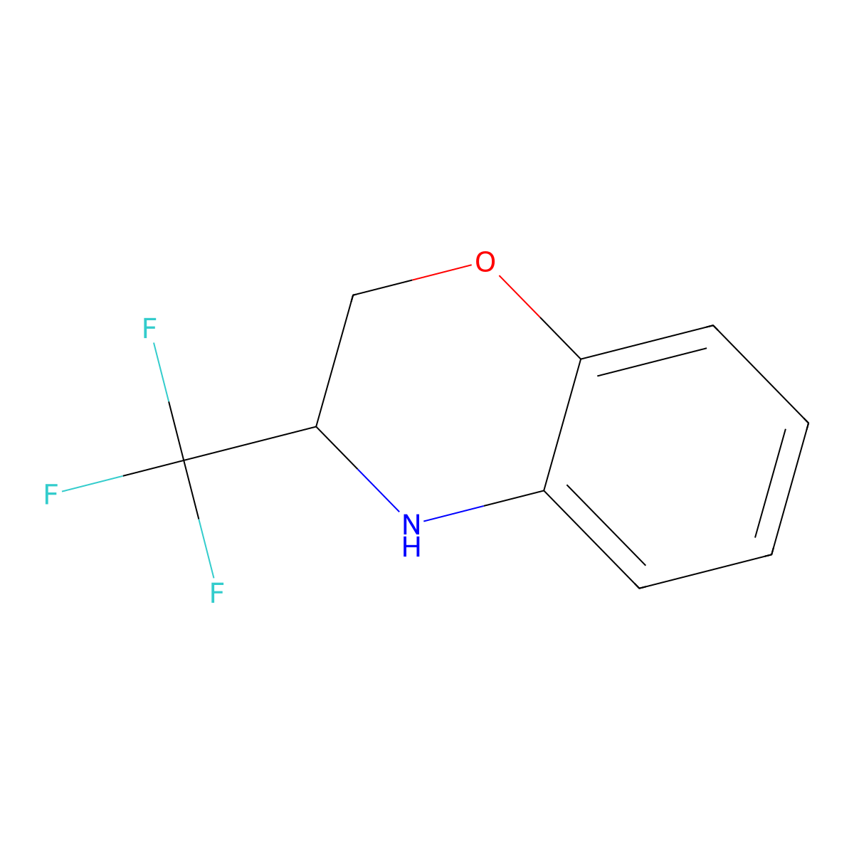 3-(trifluoromethyl)-3,4-dihydro-2H-1,4-benzoxazine molecular structure, CAS 347-43-3
