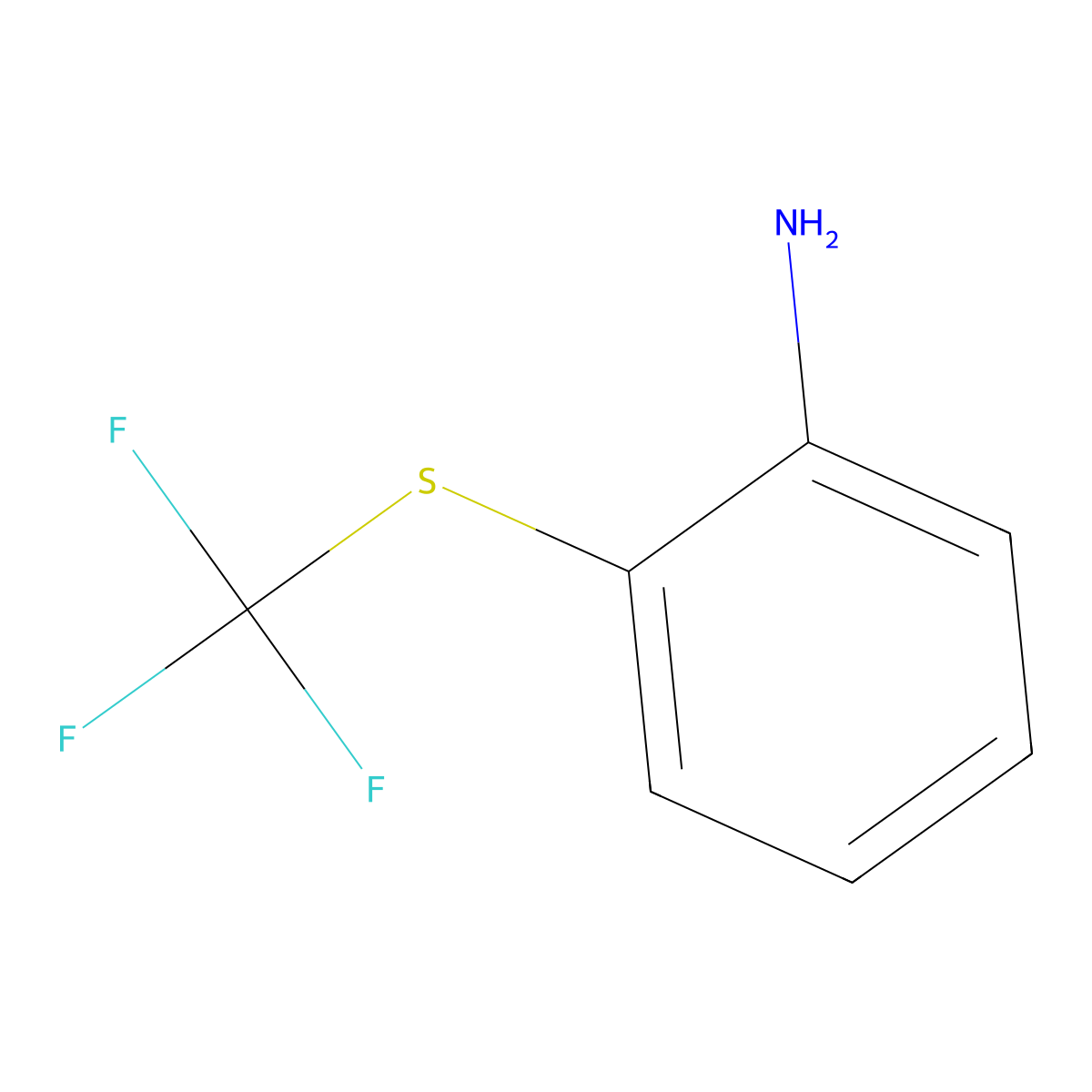 Benzenamine, 2-((trifluoromethyl)thio)- molecular structure, CAS 347-55-7